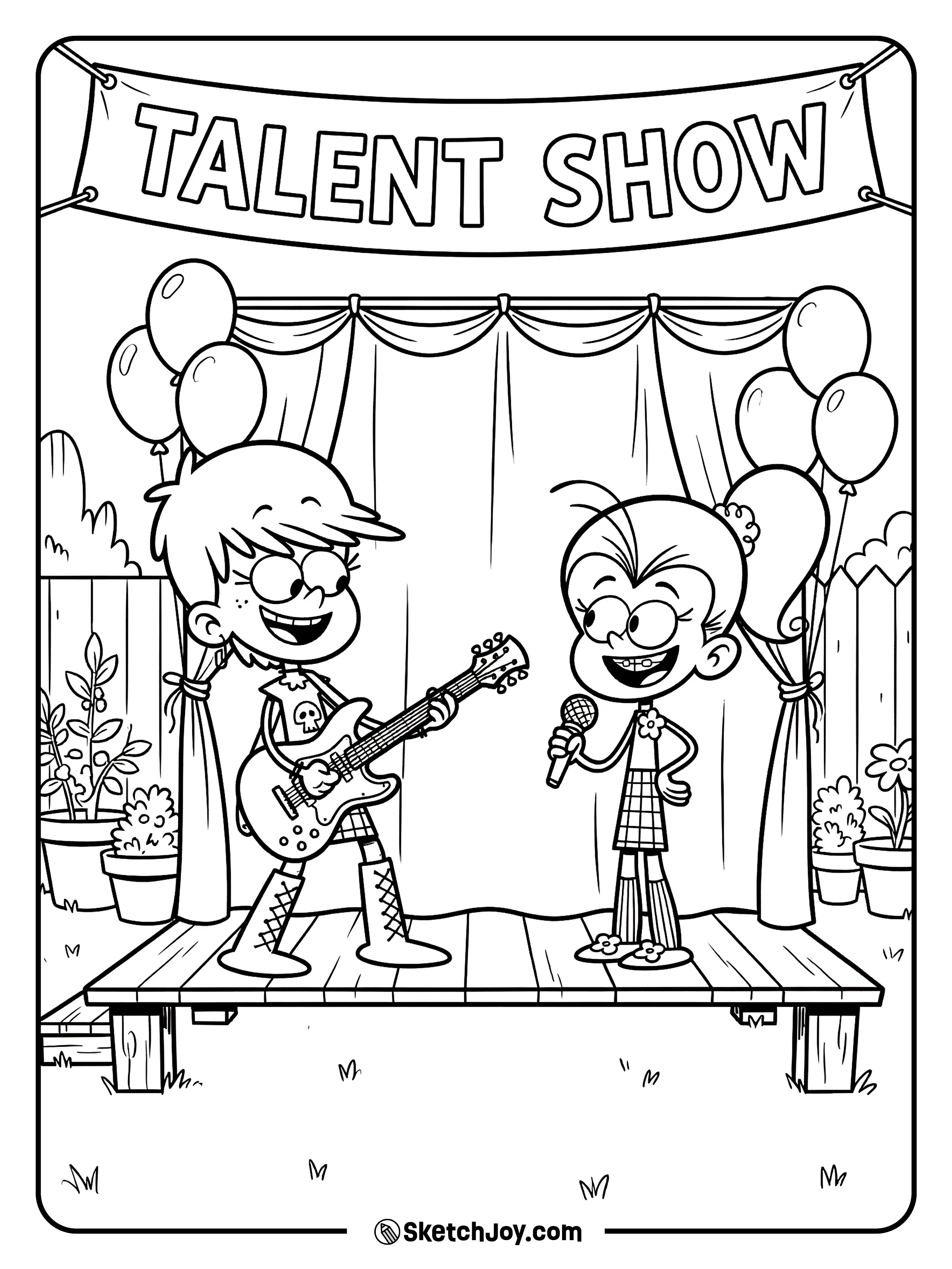 Luna plays music while Luan tells jokes for the family.