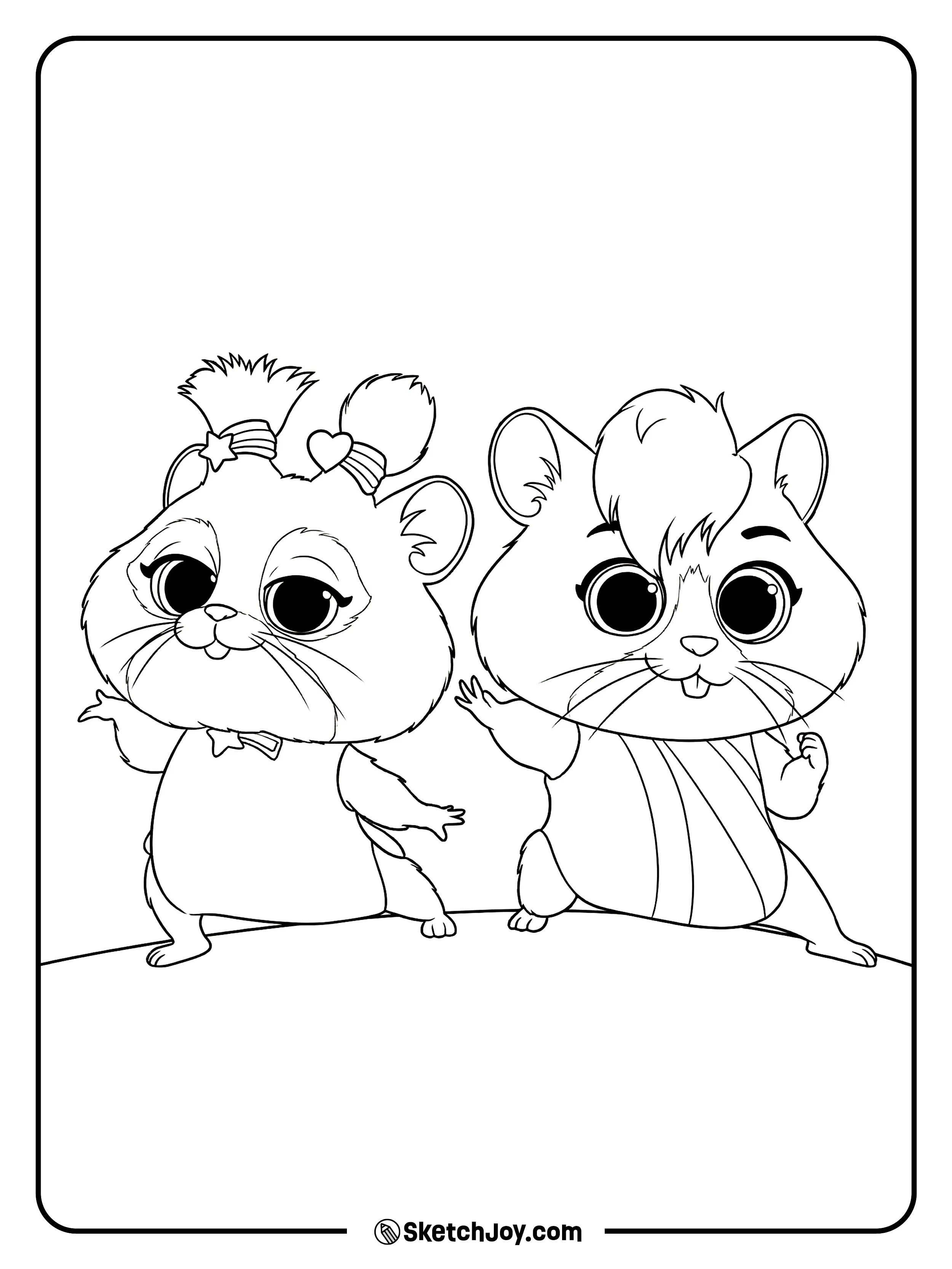 Pamster and Champster pose together as two SuperKitties villains.