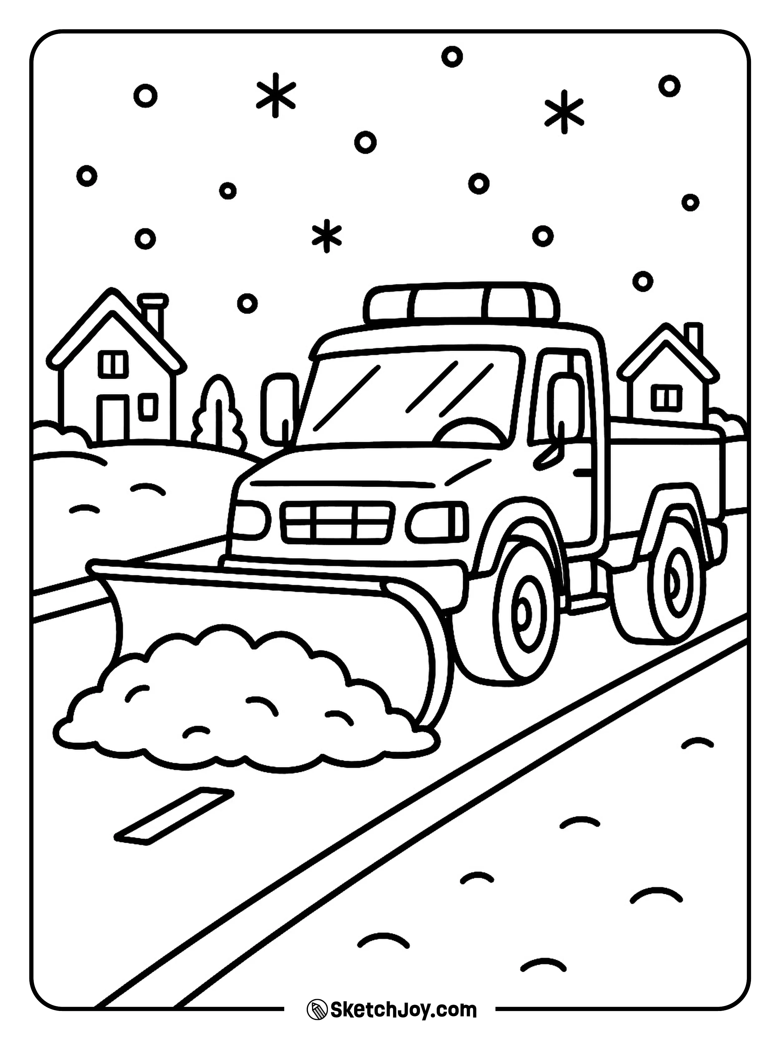 A snow plow pushes a big pile of snow to the side.