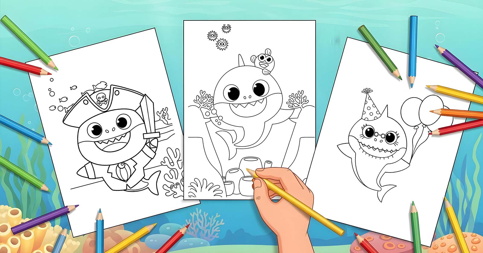 Printable Coloring Pages for Baby Shark