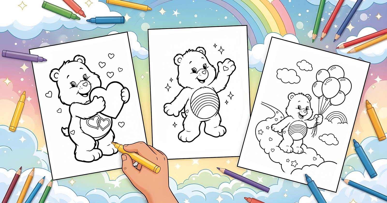 Printable Coloring Pages for Care Bears