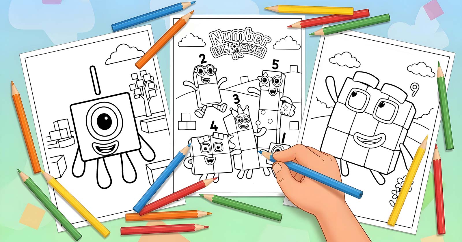 Printable Coloring Pages for Numberblocks