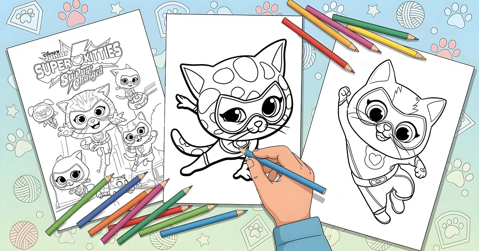 Printable Coloring Pages for SuperKitties