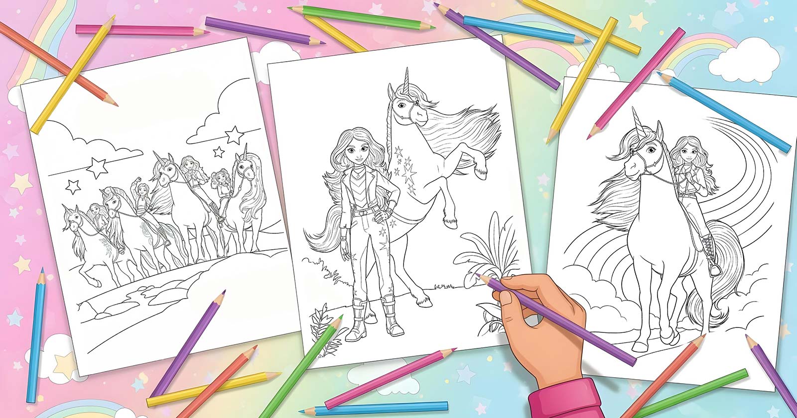 Printable Coloring Pages for Unicorn Academy