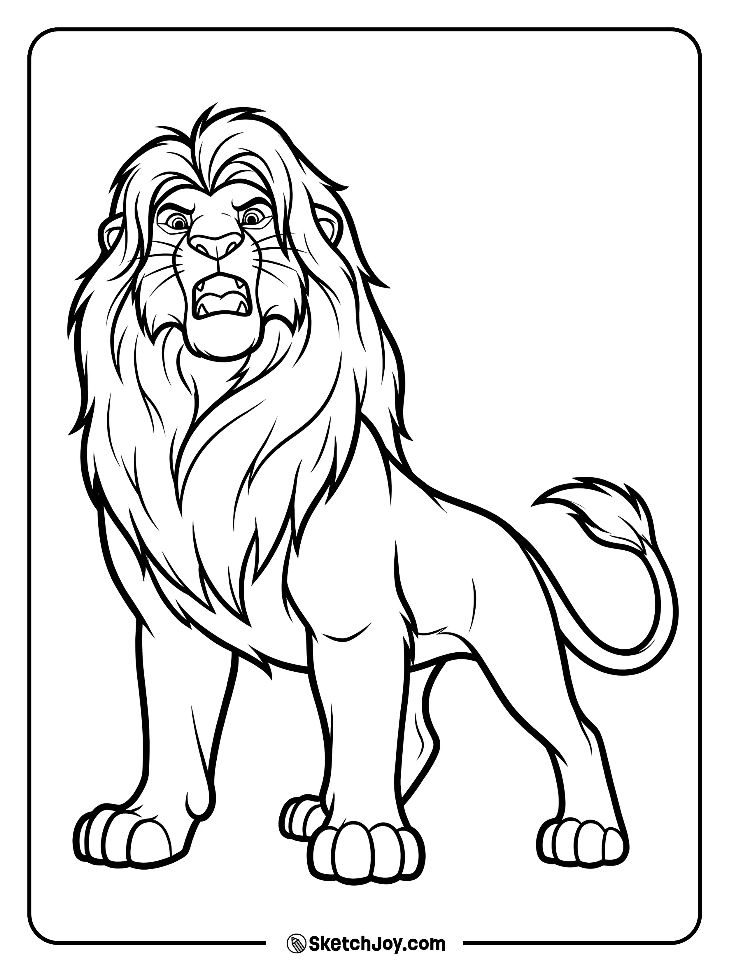 Simba stands proud with his head raised like a leader.