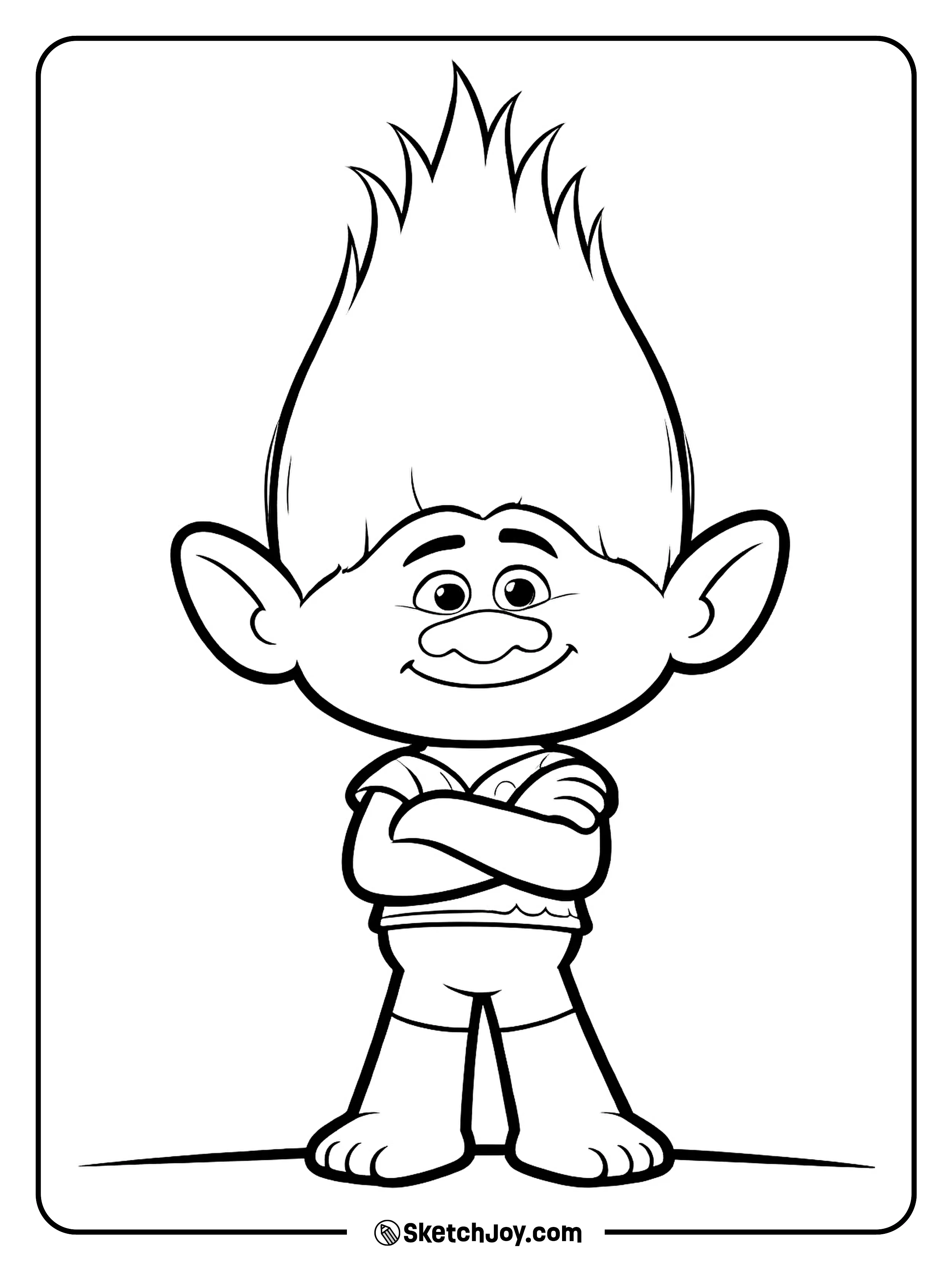 Branch stands with his arms crossed and a small smile.