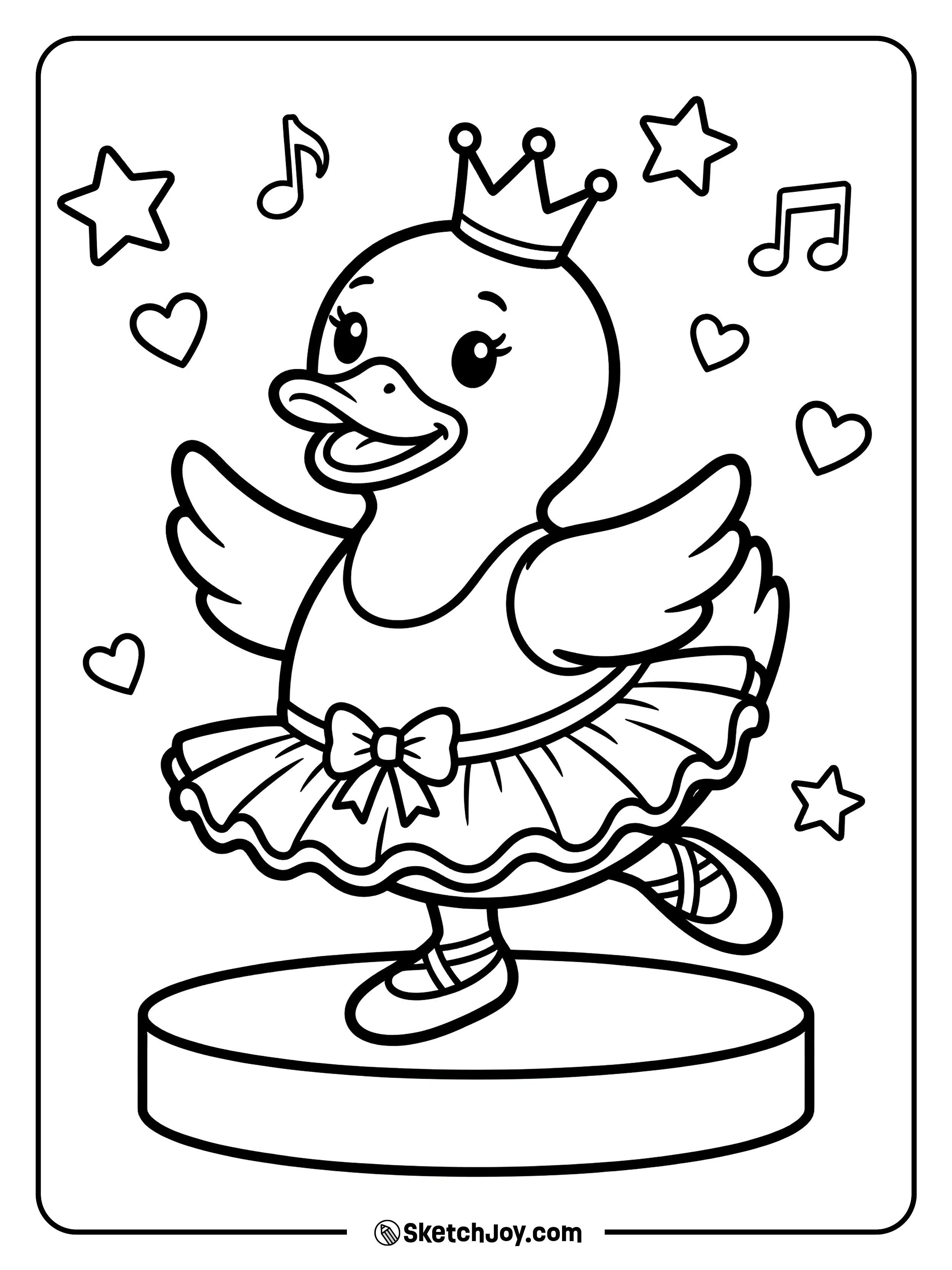 A rubber duck in a tutu doing a ballet pose.