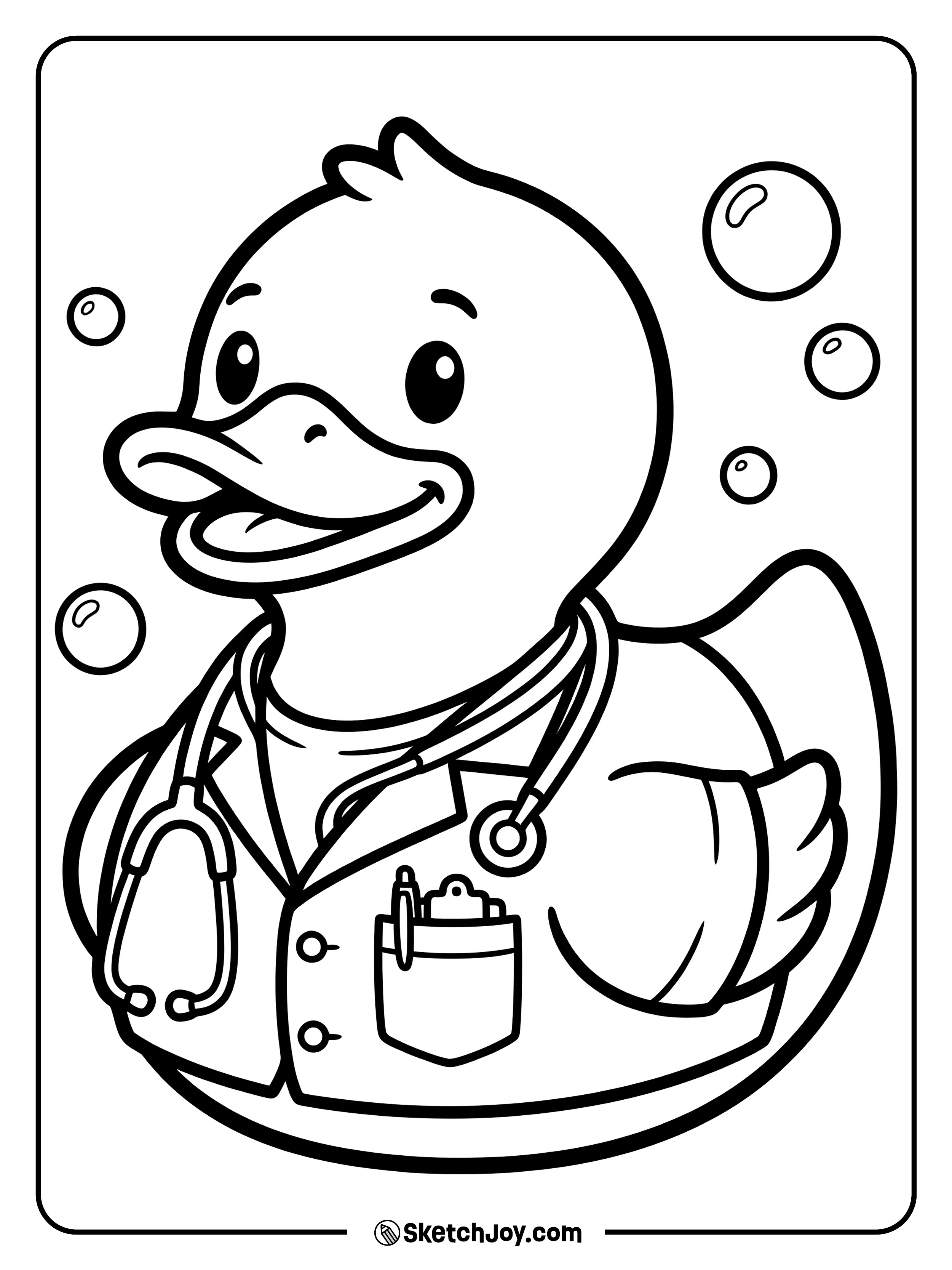 A caring rubber duck in a doctor's coat with stethoscope.