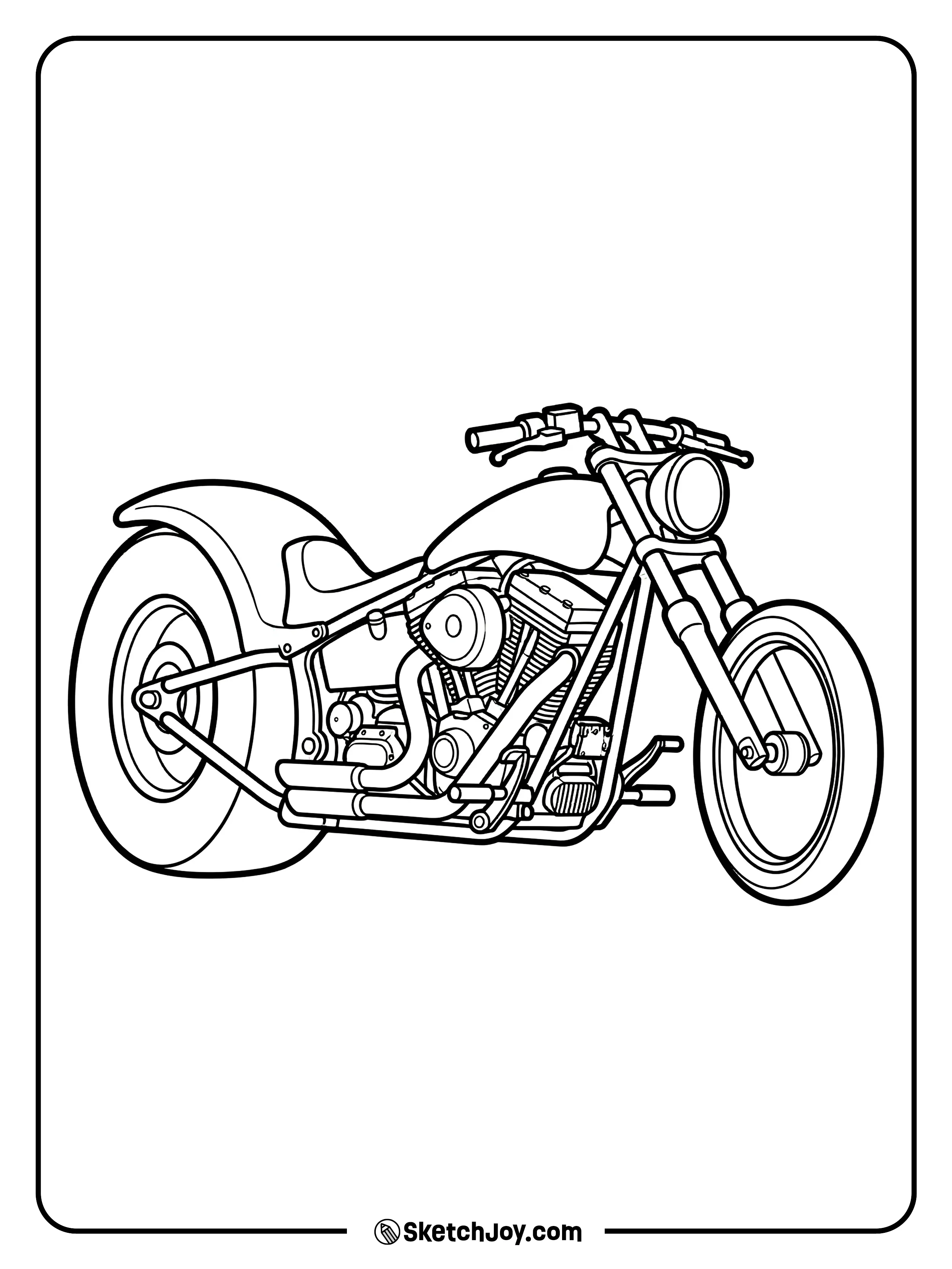 A long drag bike sits ready for a straight sprint.