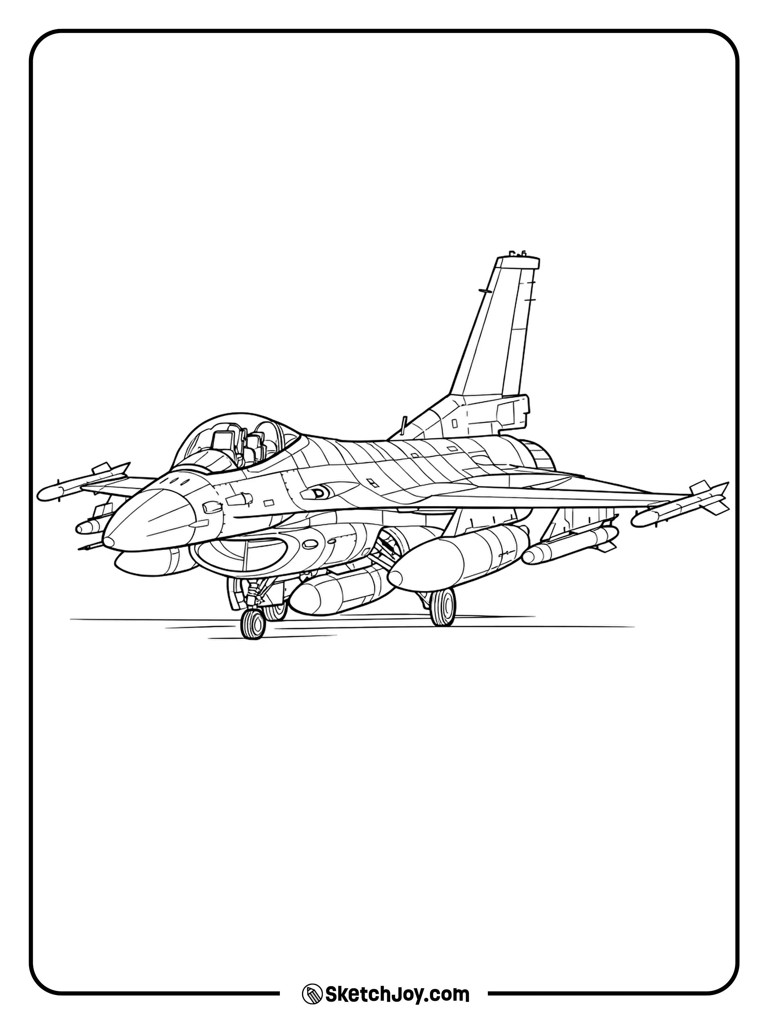 A clean F-16 pose shows its shape and key details.