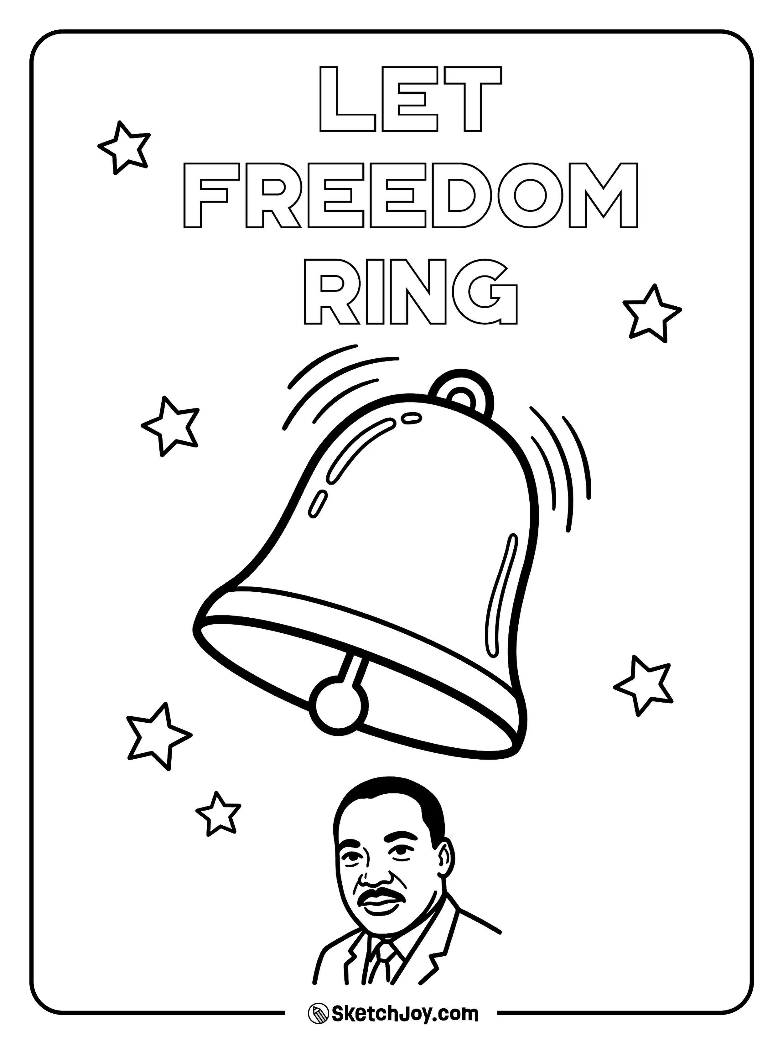 A bell rings with “LET FREEDOM RING” in bold letters above.