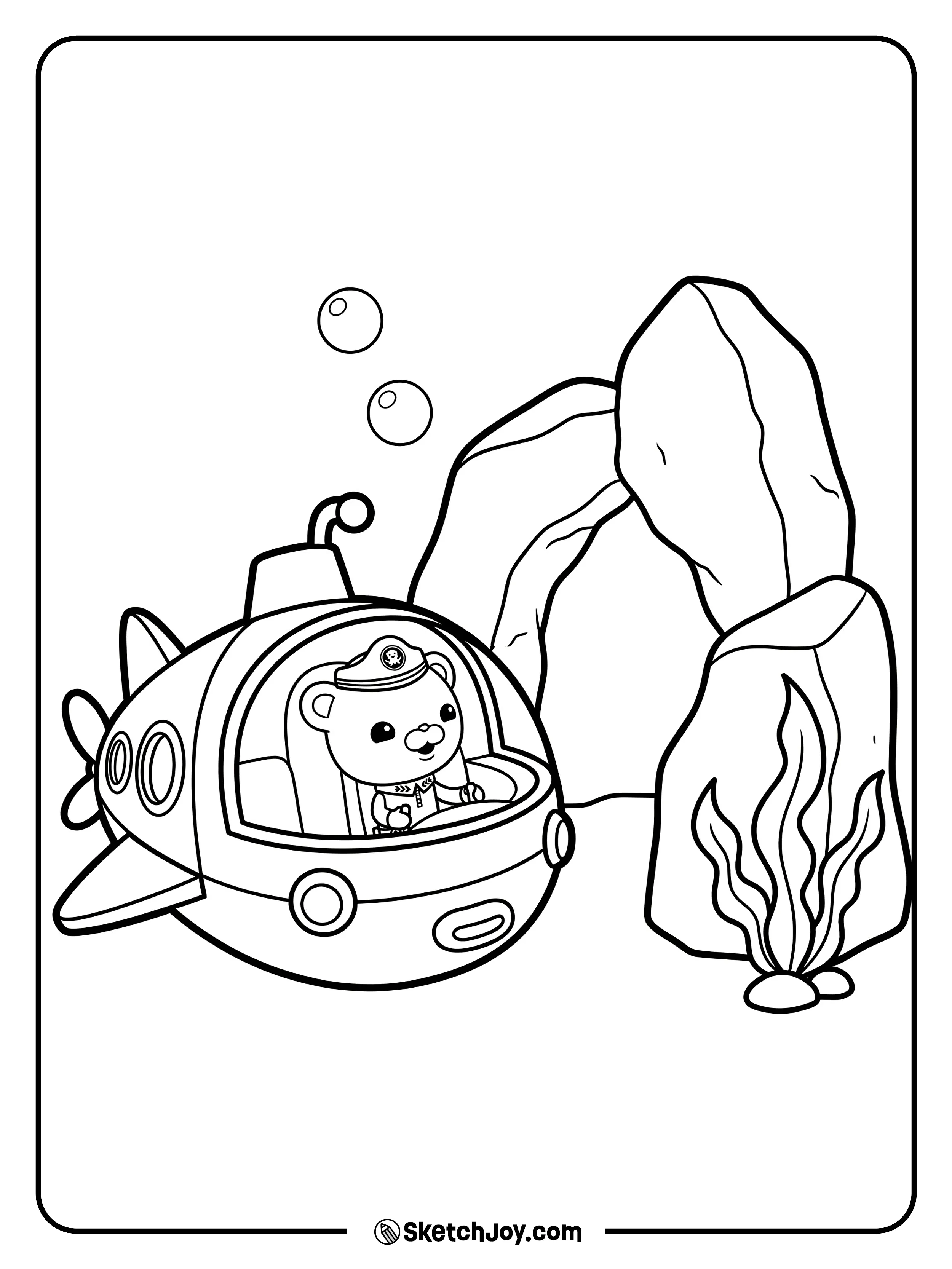 The GUP-A hovers near a cave entrance with simple rocks.