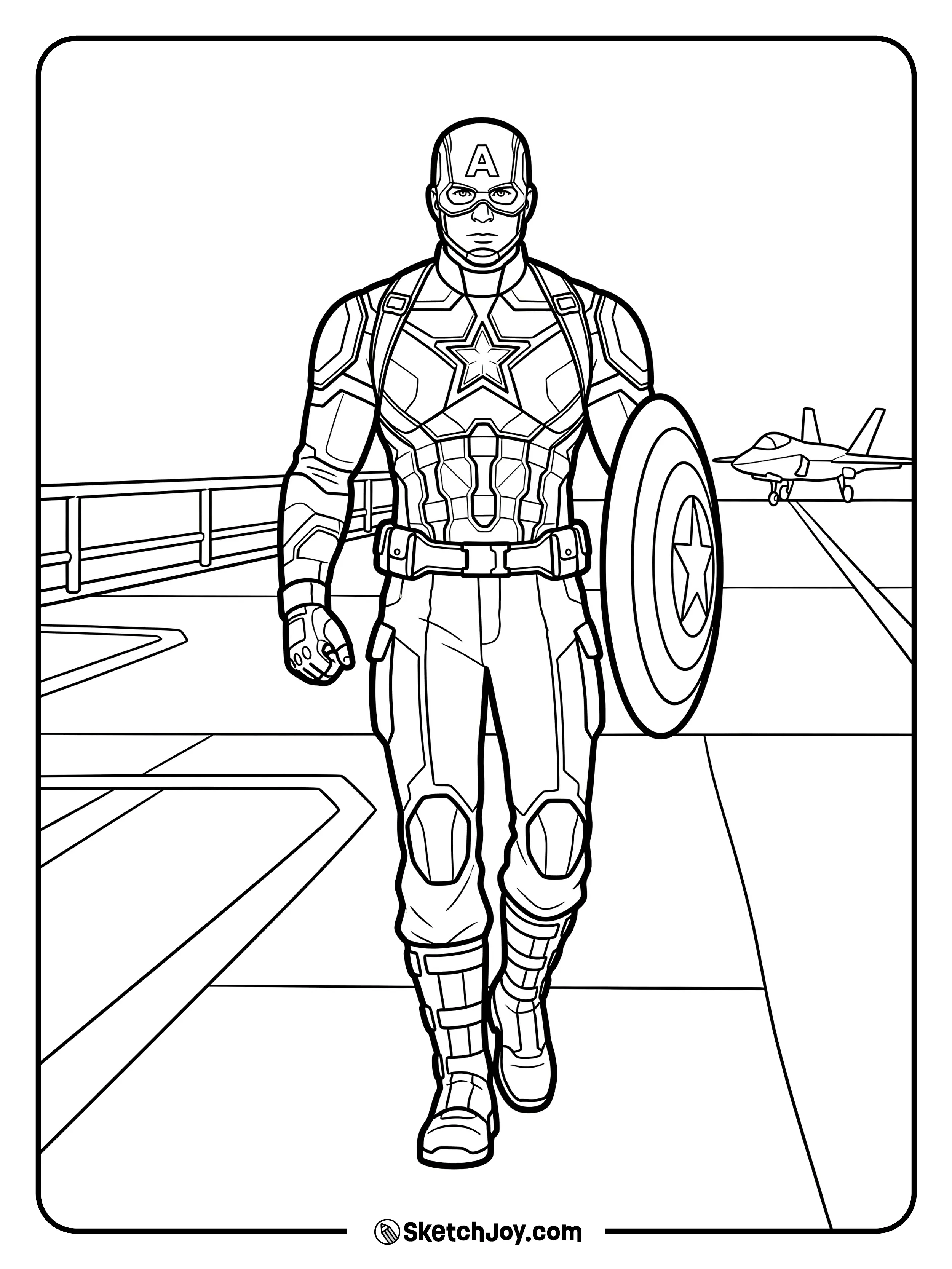 He stands ready on a high-tech deck.