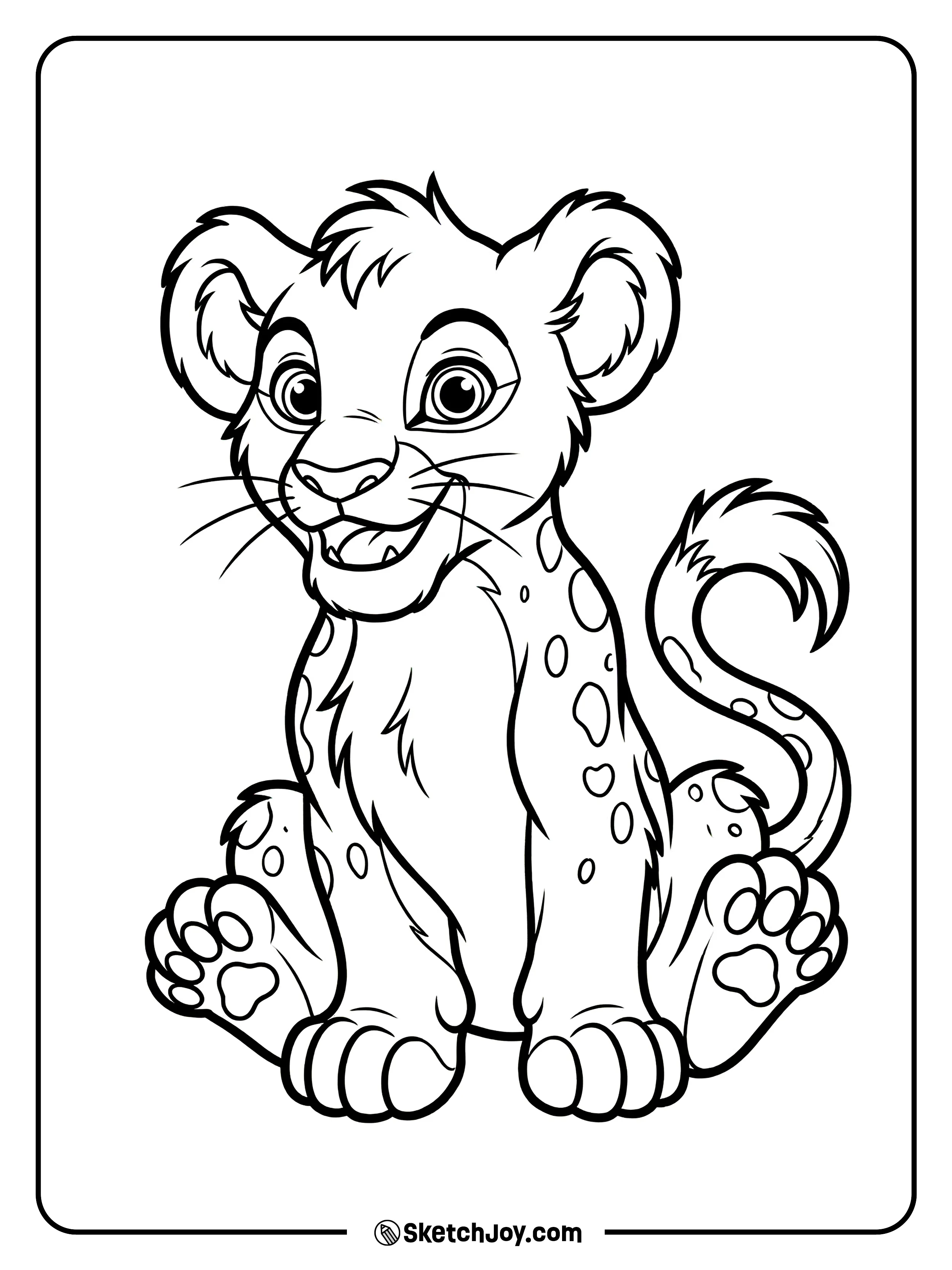 Kiara sits with a sweet smile and a playful tail.