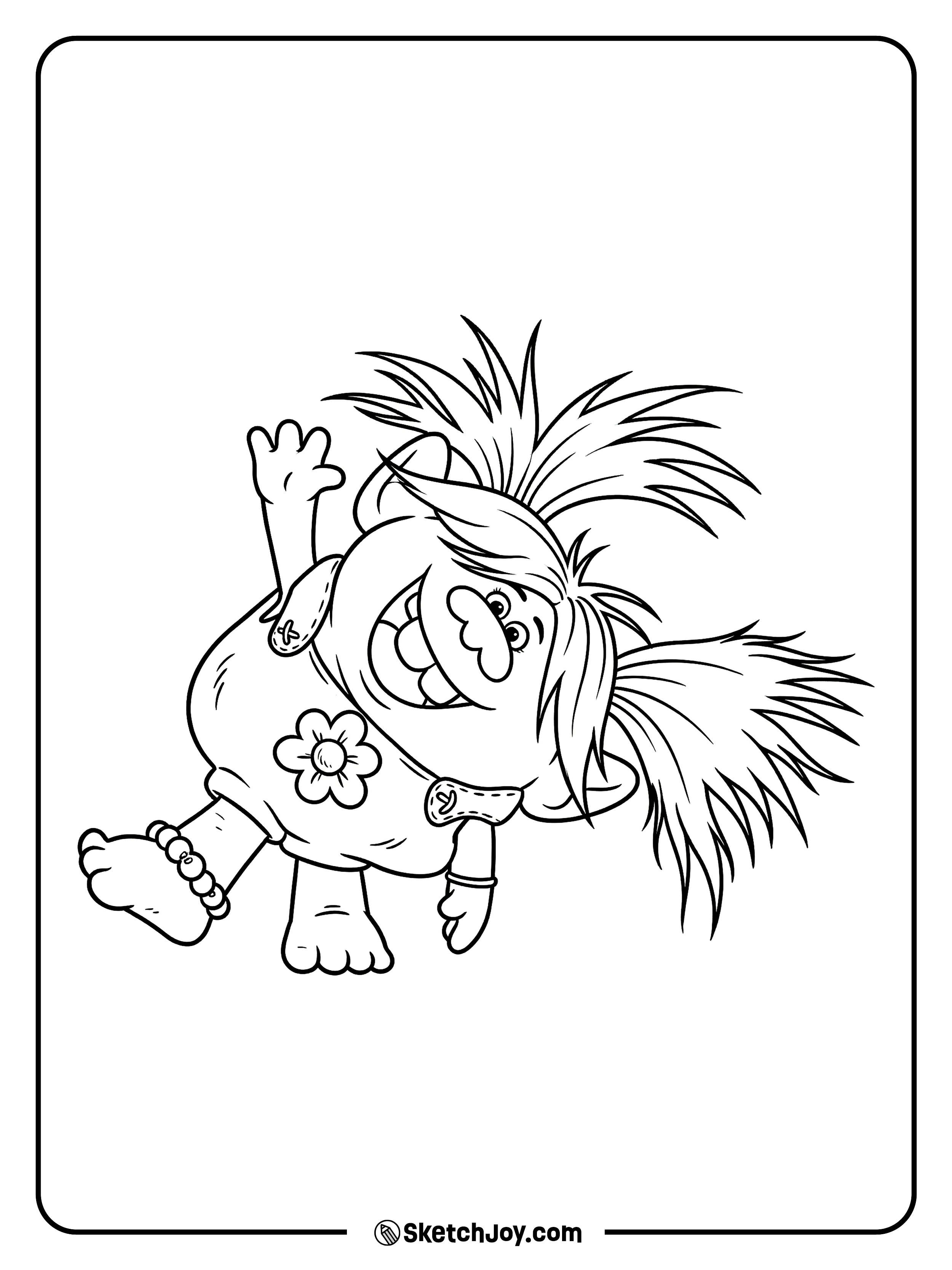 Legsly kicks one foot up and laughs with wild hair.