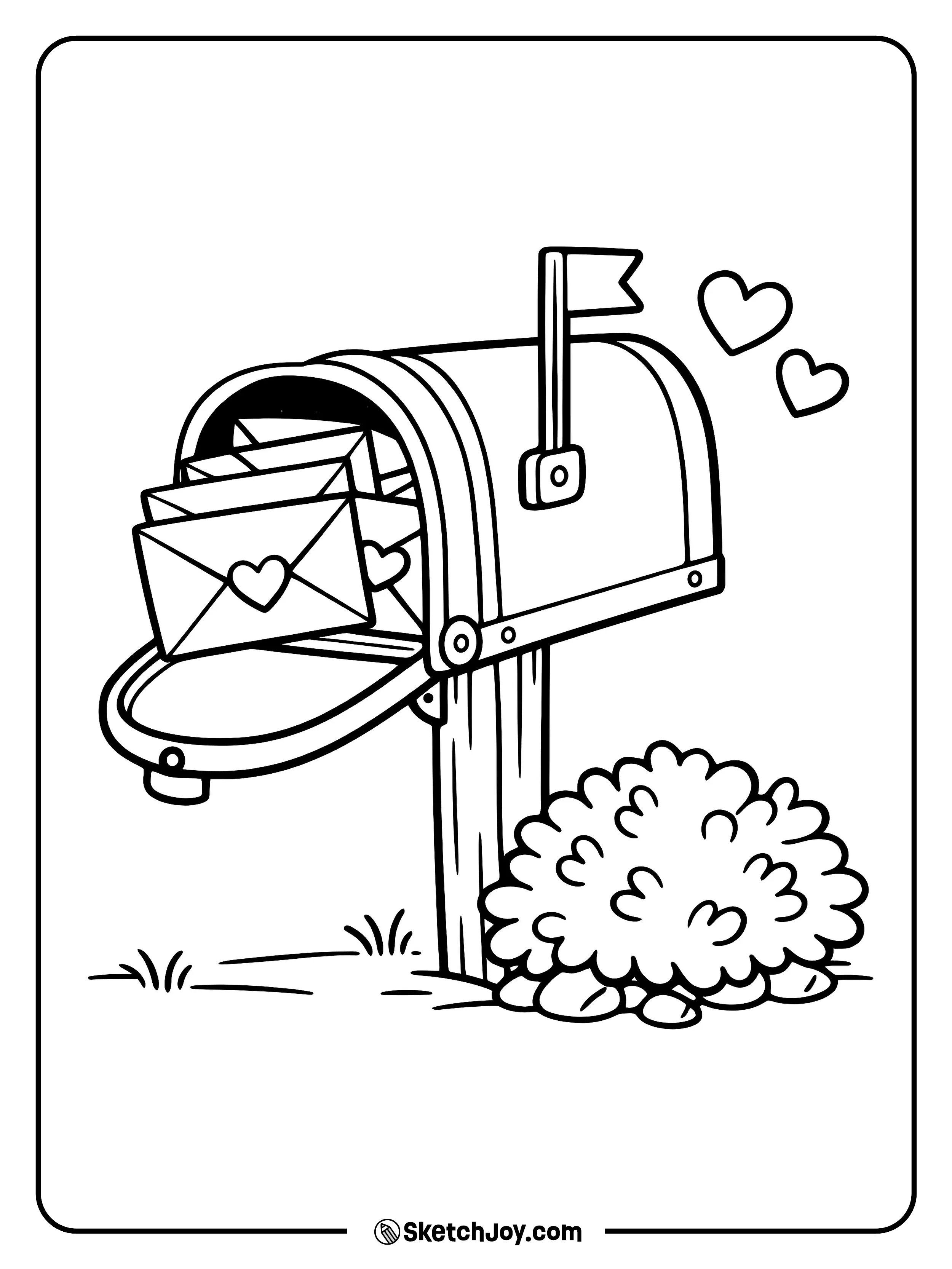 A mailbox is stuffed with love notes and cards.