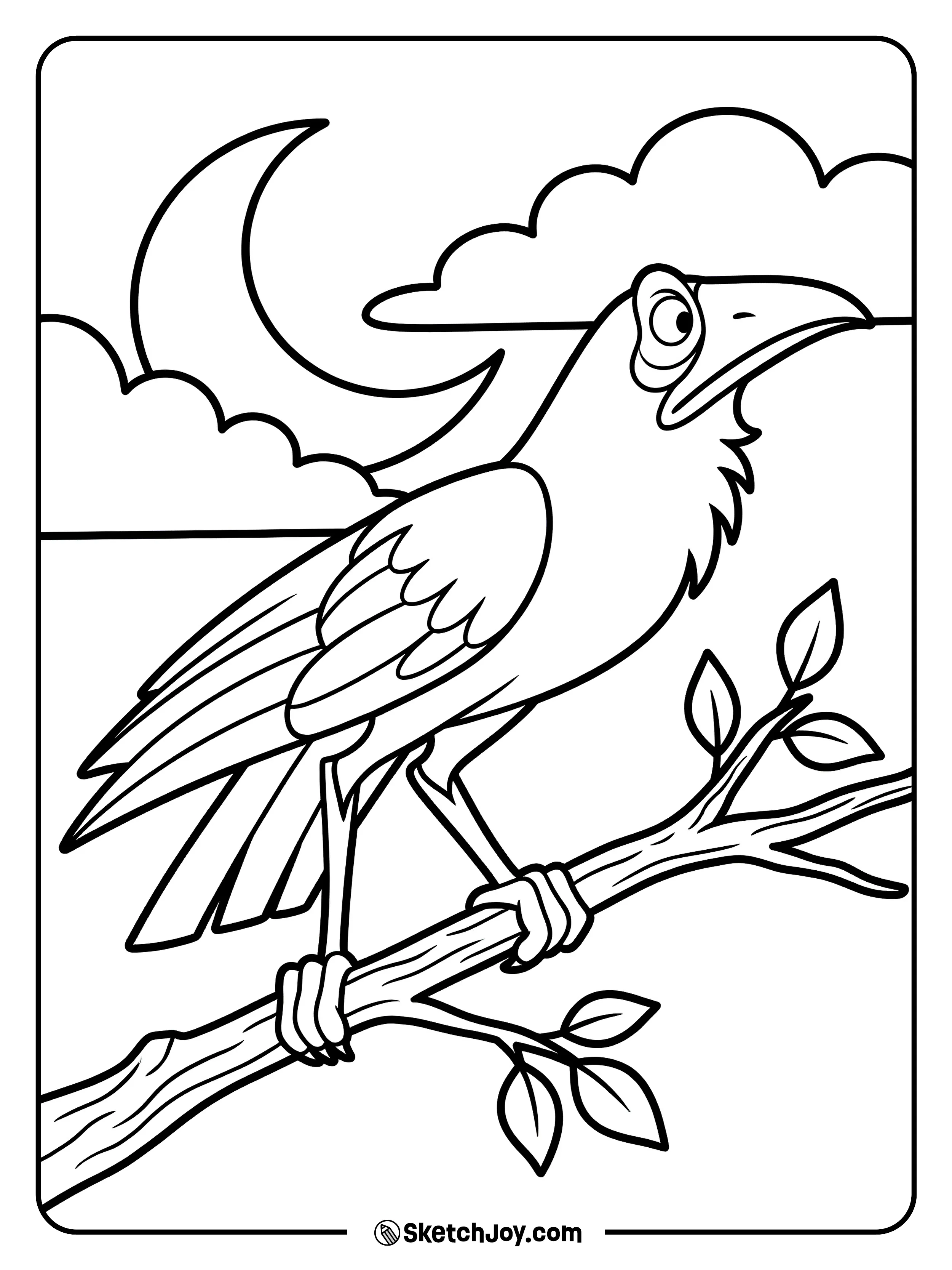 Diablo perches on a branch and looks down with bright eyes.