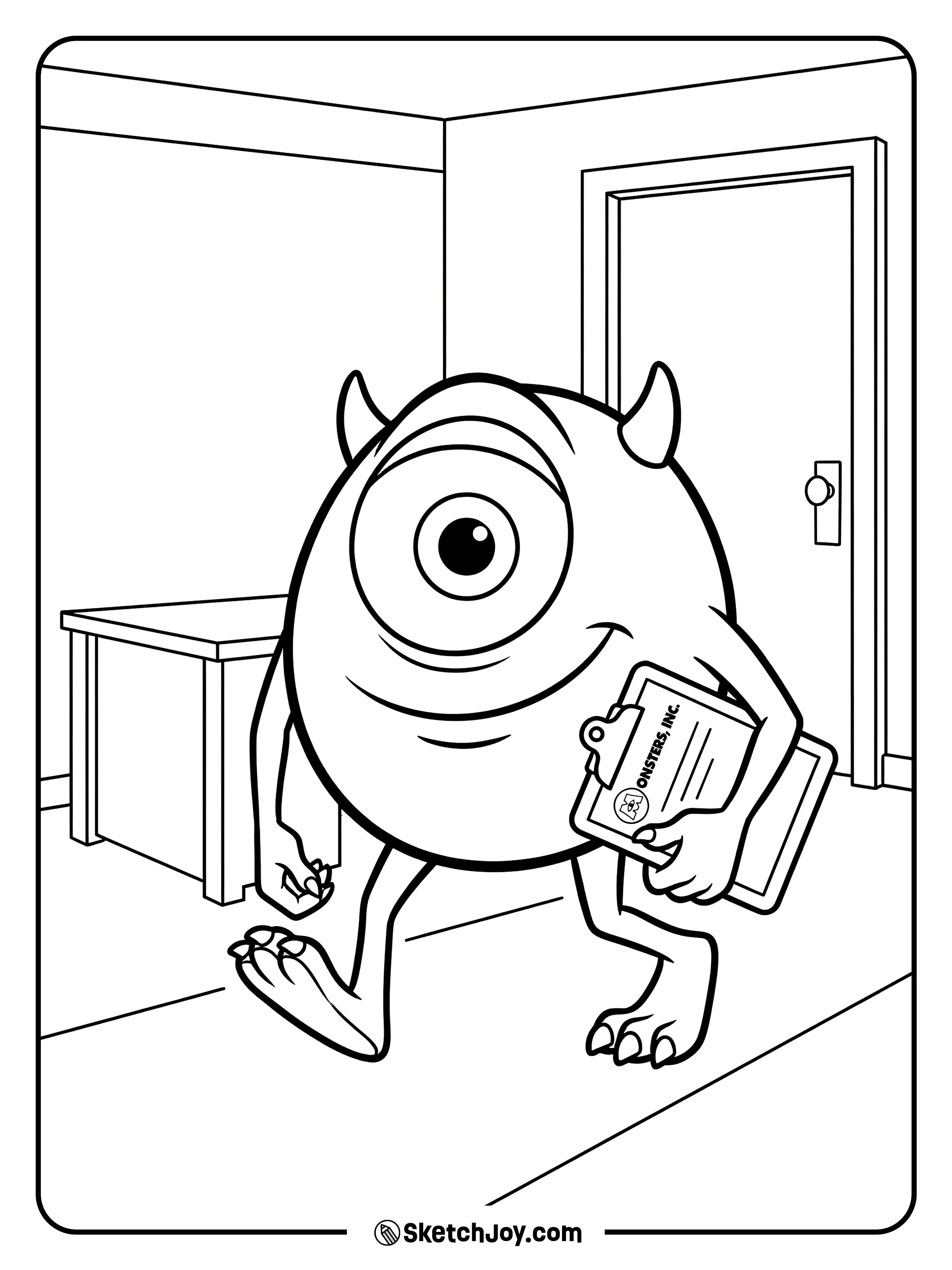 Mike walks with a clipboard and looks busy.