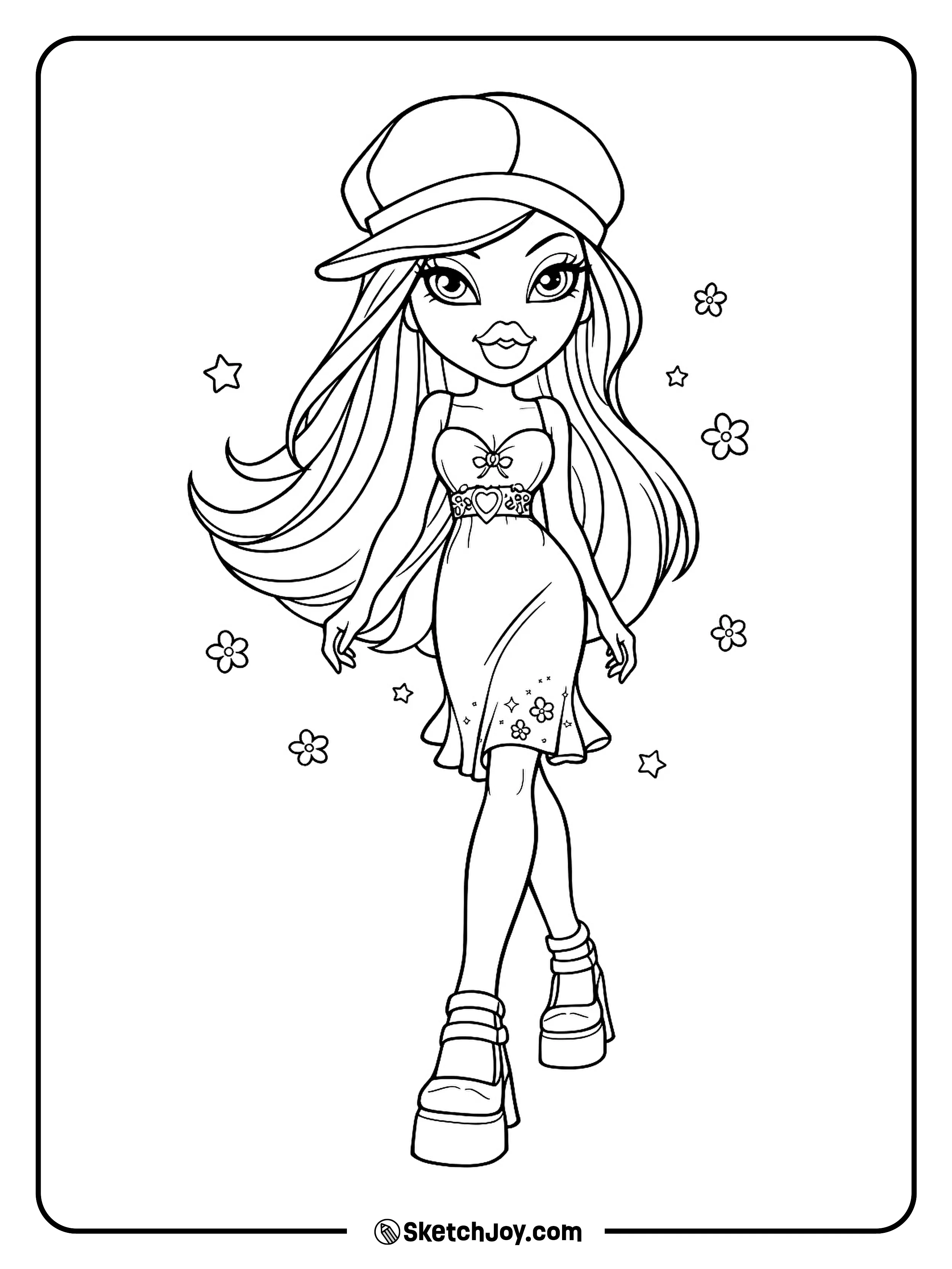 Nevra looks like she is walking a fashion runway.