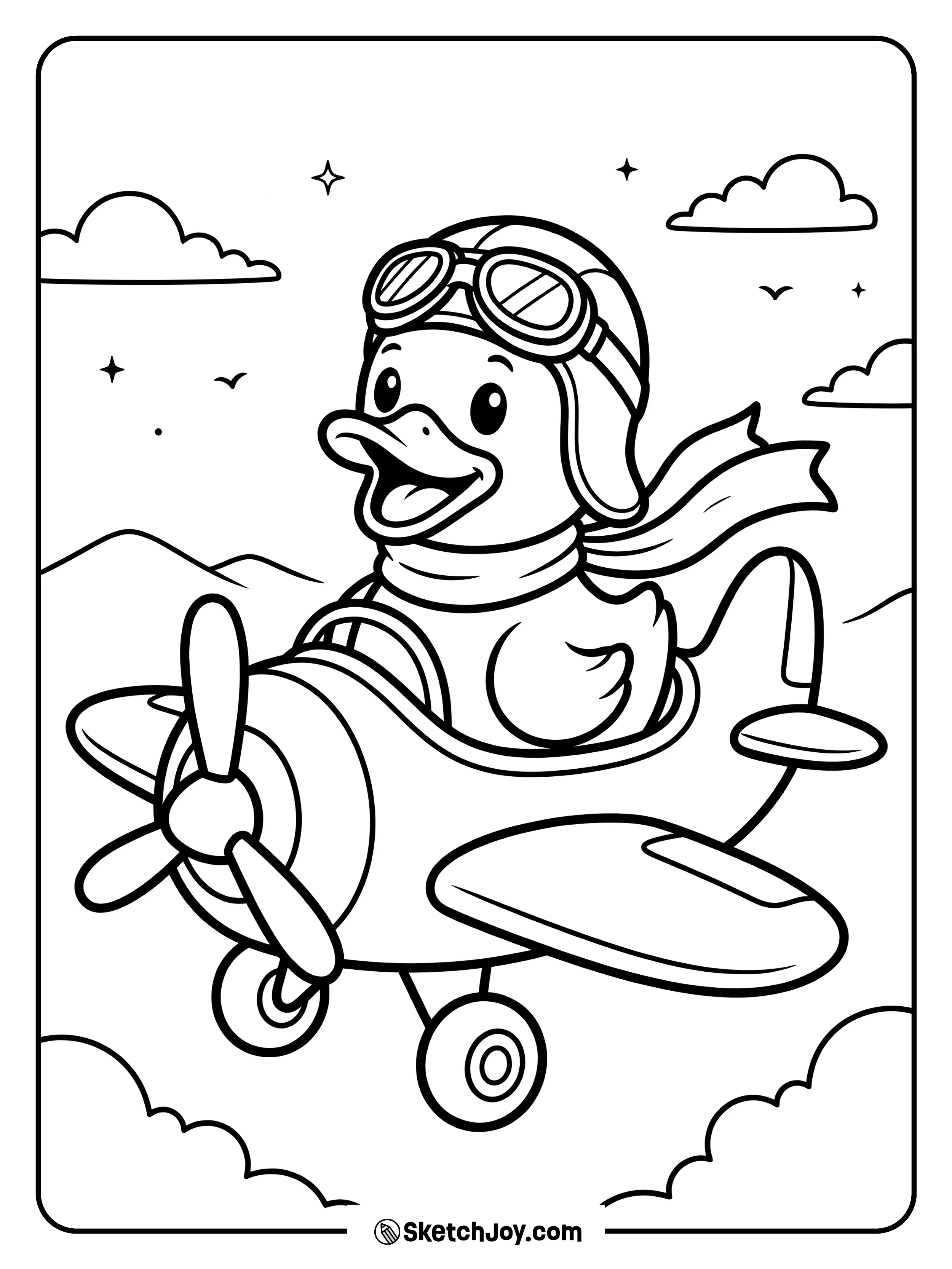 A rubber duck wearing pilot goggles and scarf.