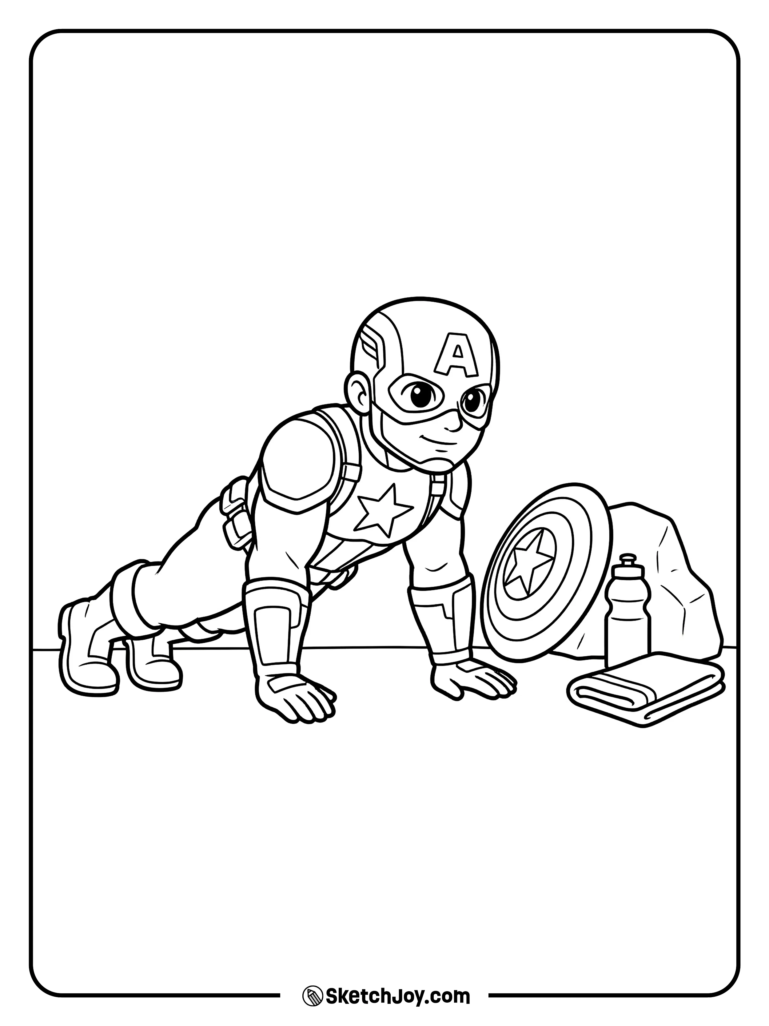 He stays strong with a simple workout scene.