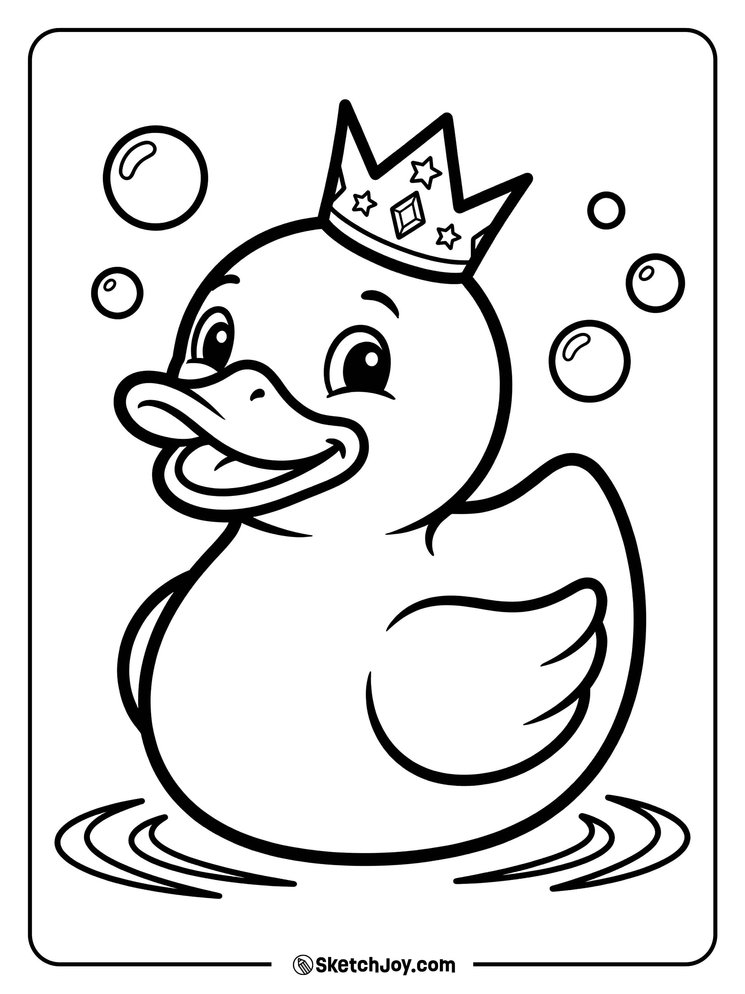A rubber duck wearing a tiny crown like a king or queen.