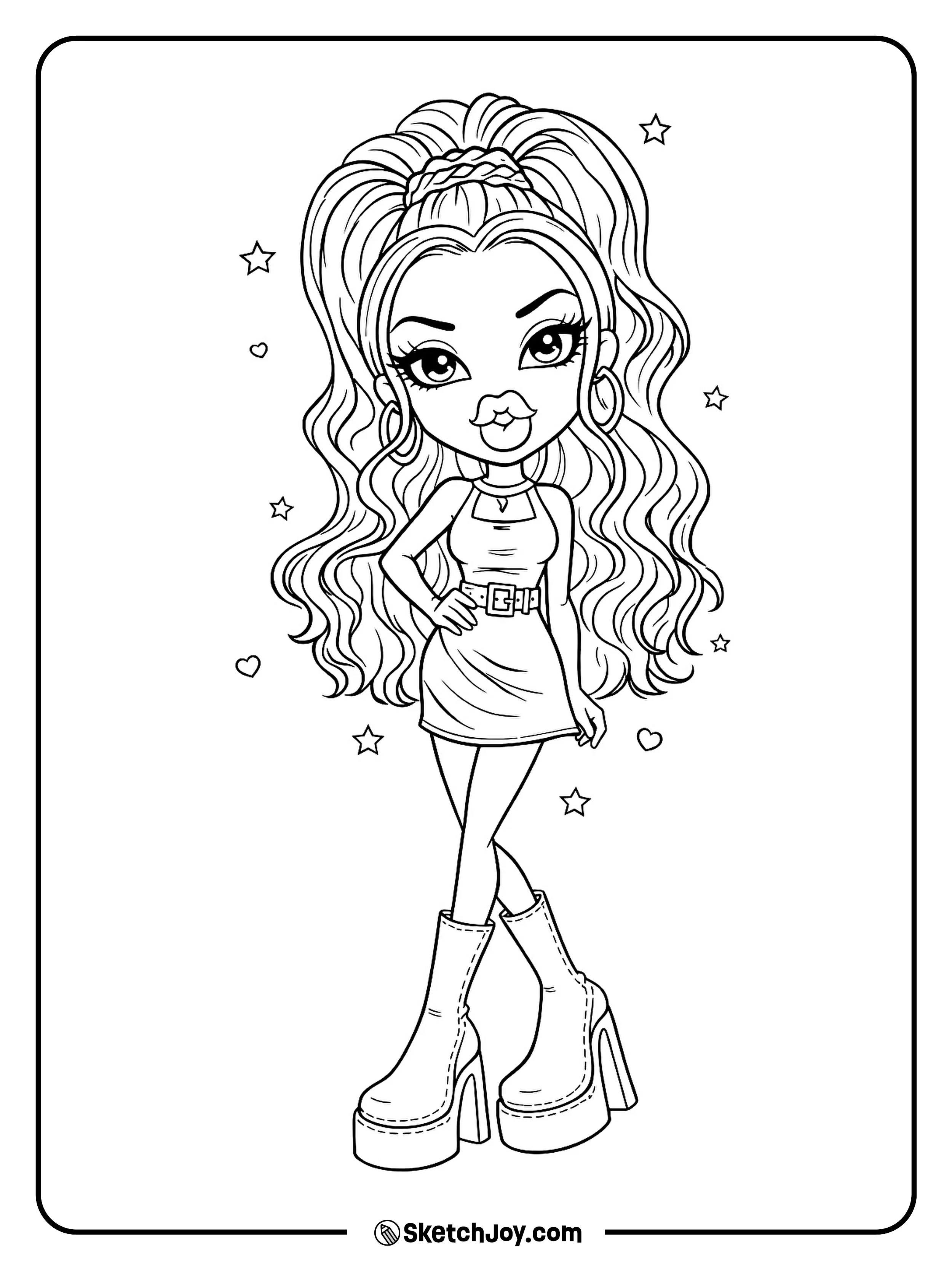 Sasha strikes a strong pose like she is ready for a photo shoot.