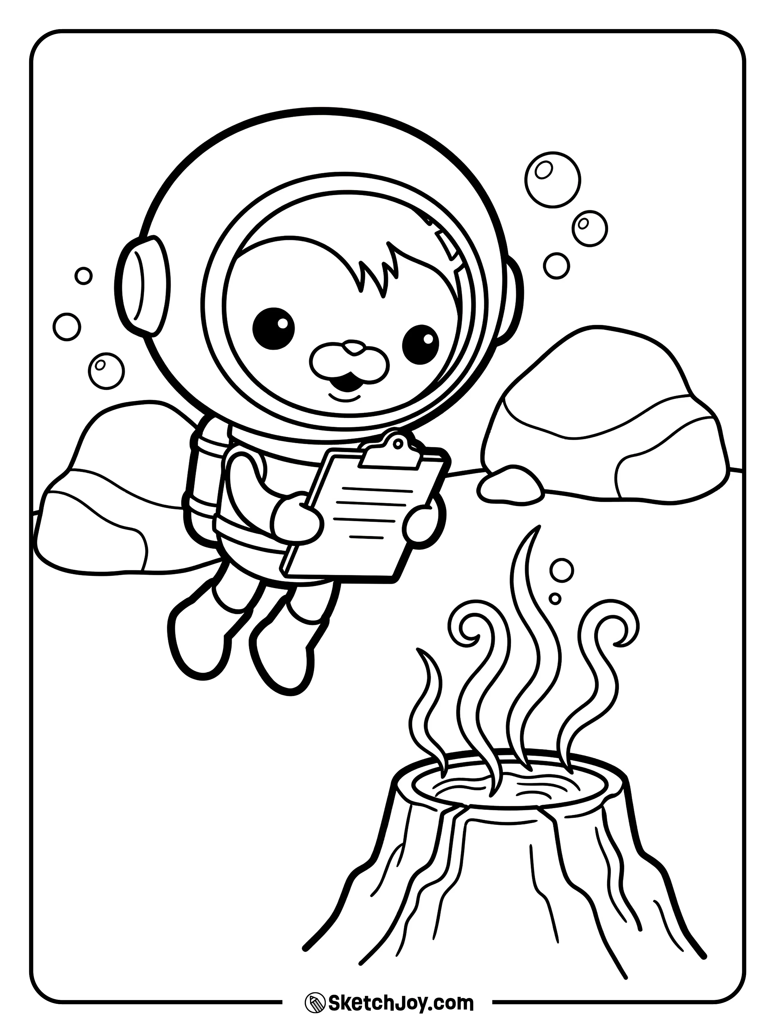 Shellington observes a hydro vent with simple smoke-like lines.