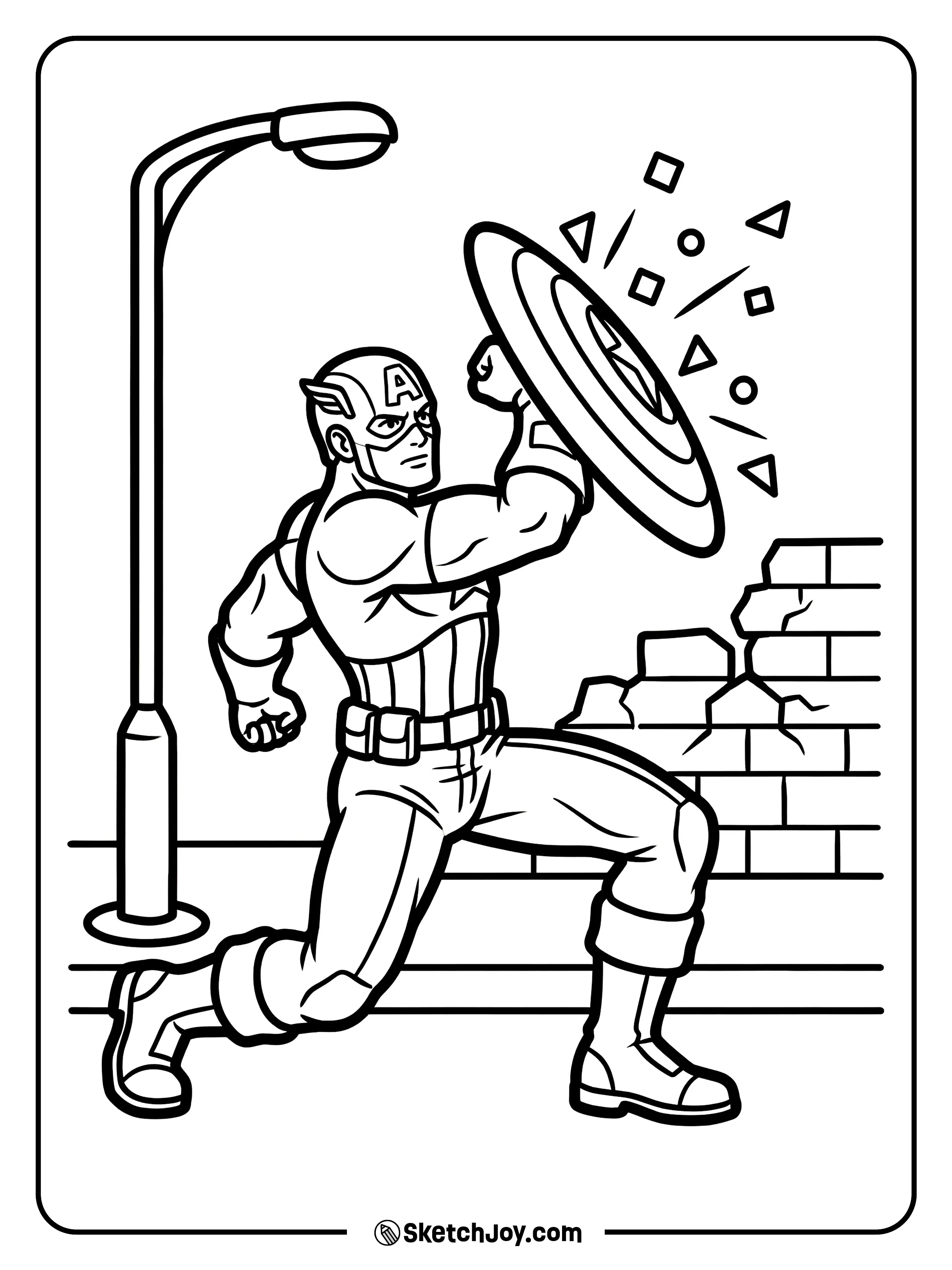 He blocks flying pieces and keeps people safe.