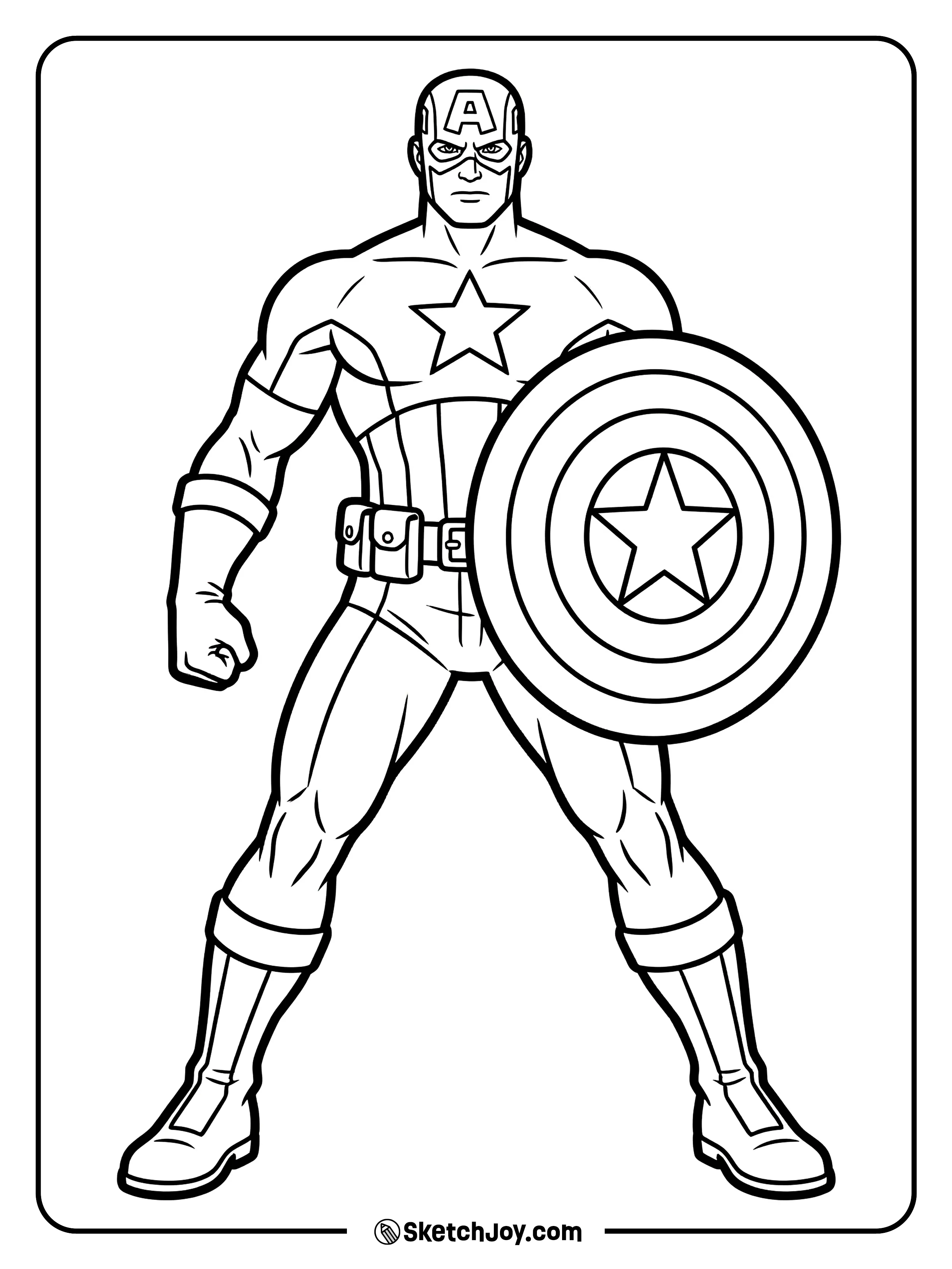 He holds the shield forward like a strong wall.