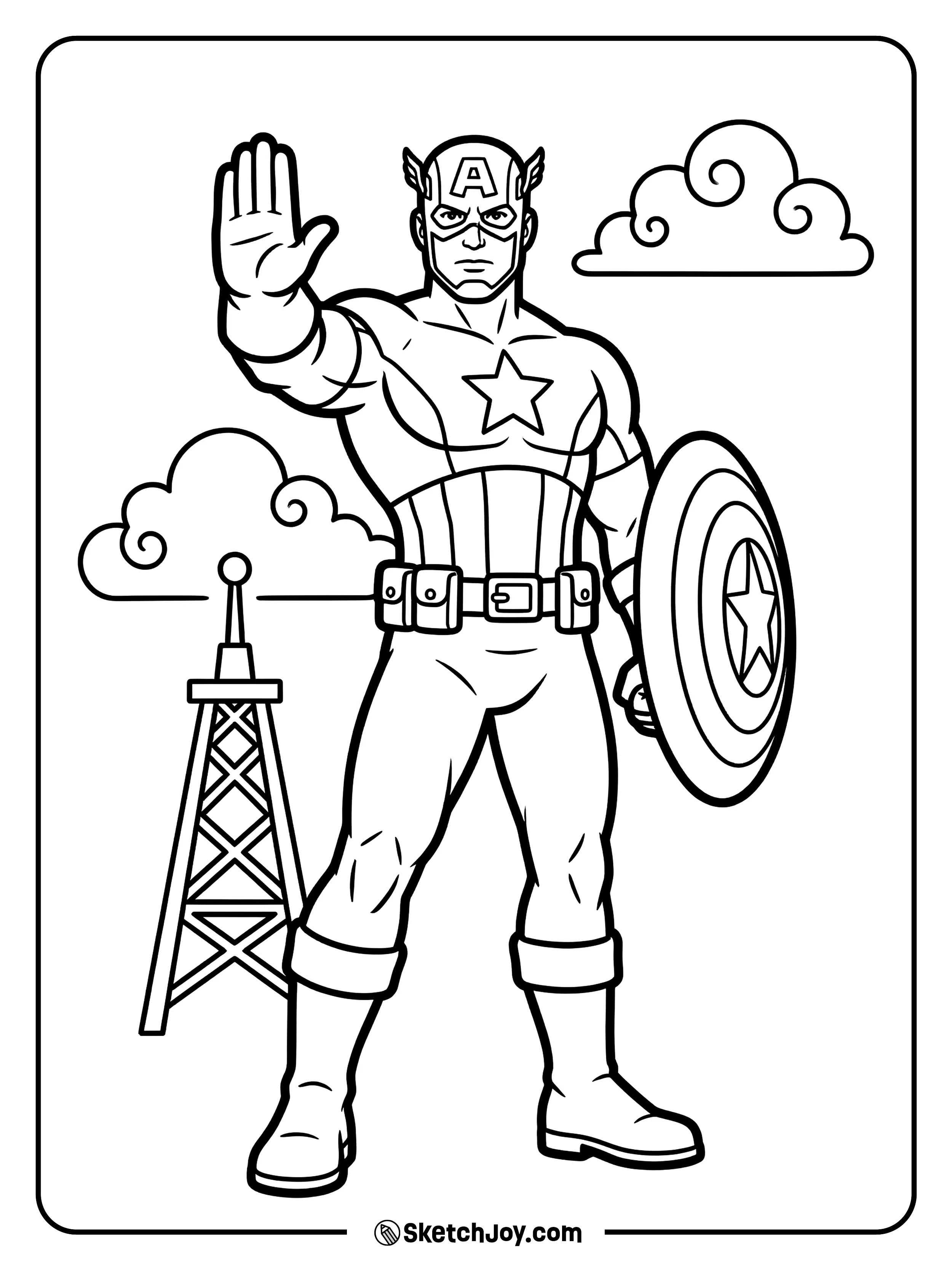 Captain America calls his team with a clear hand sign.