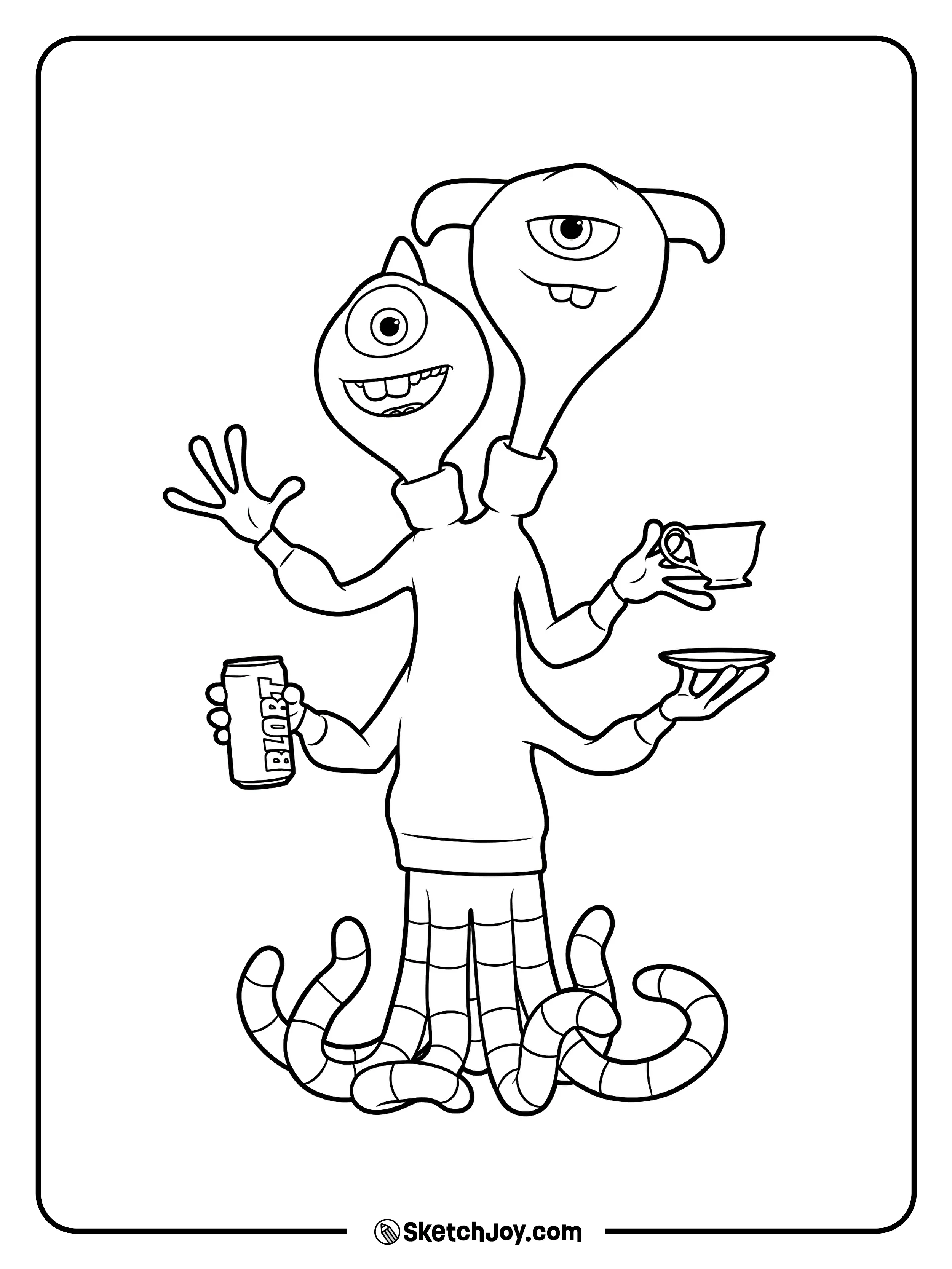 Terri and Terry Perry wave while holding a drink, a cup, and a plate.