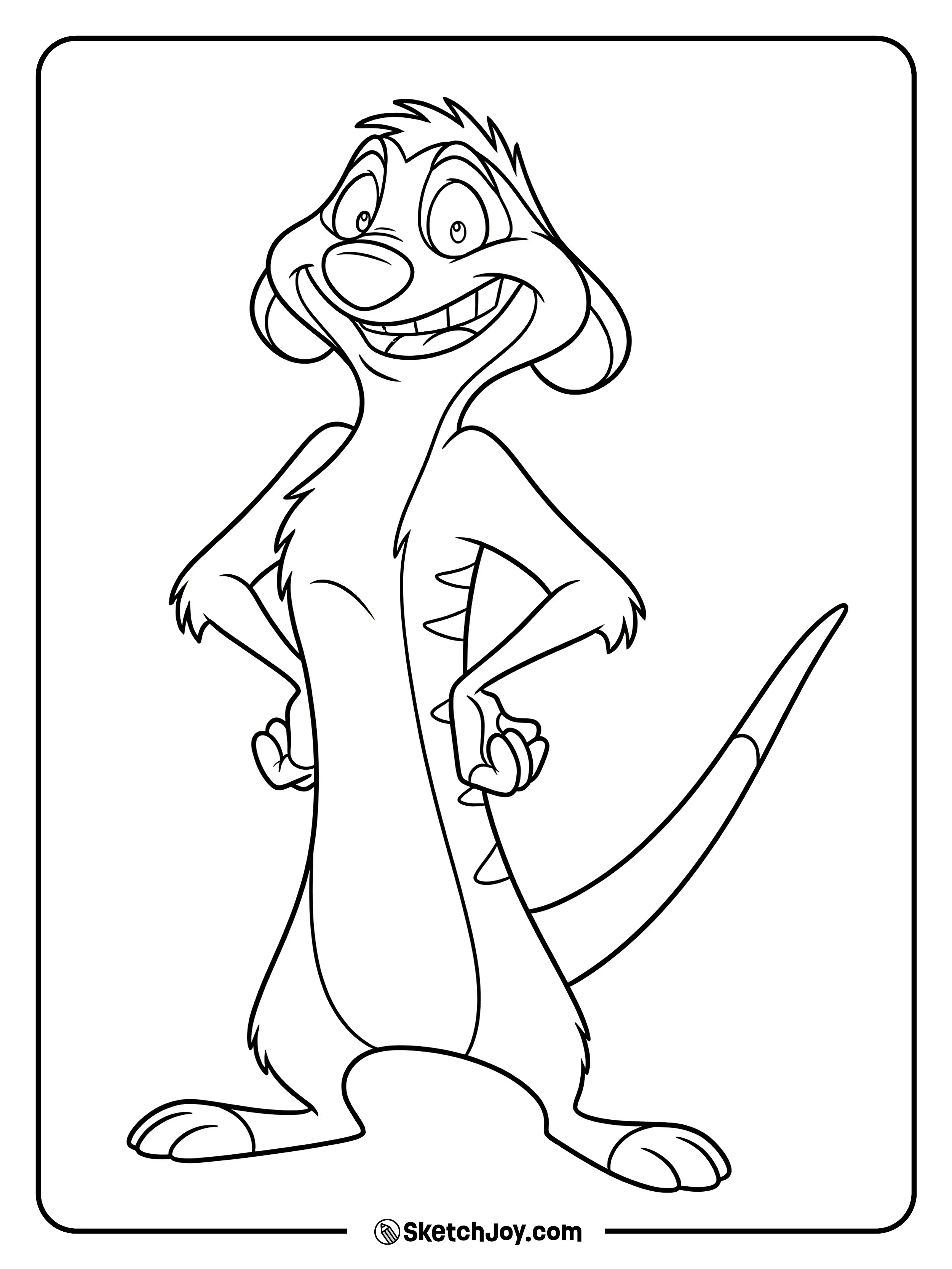 Timon stands tall and looks like he has a plan.