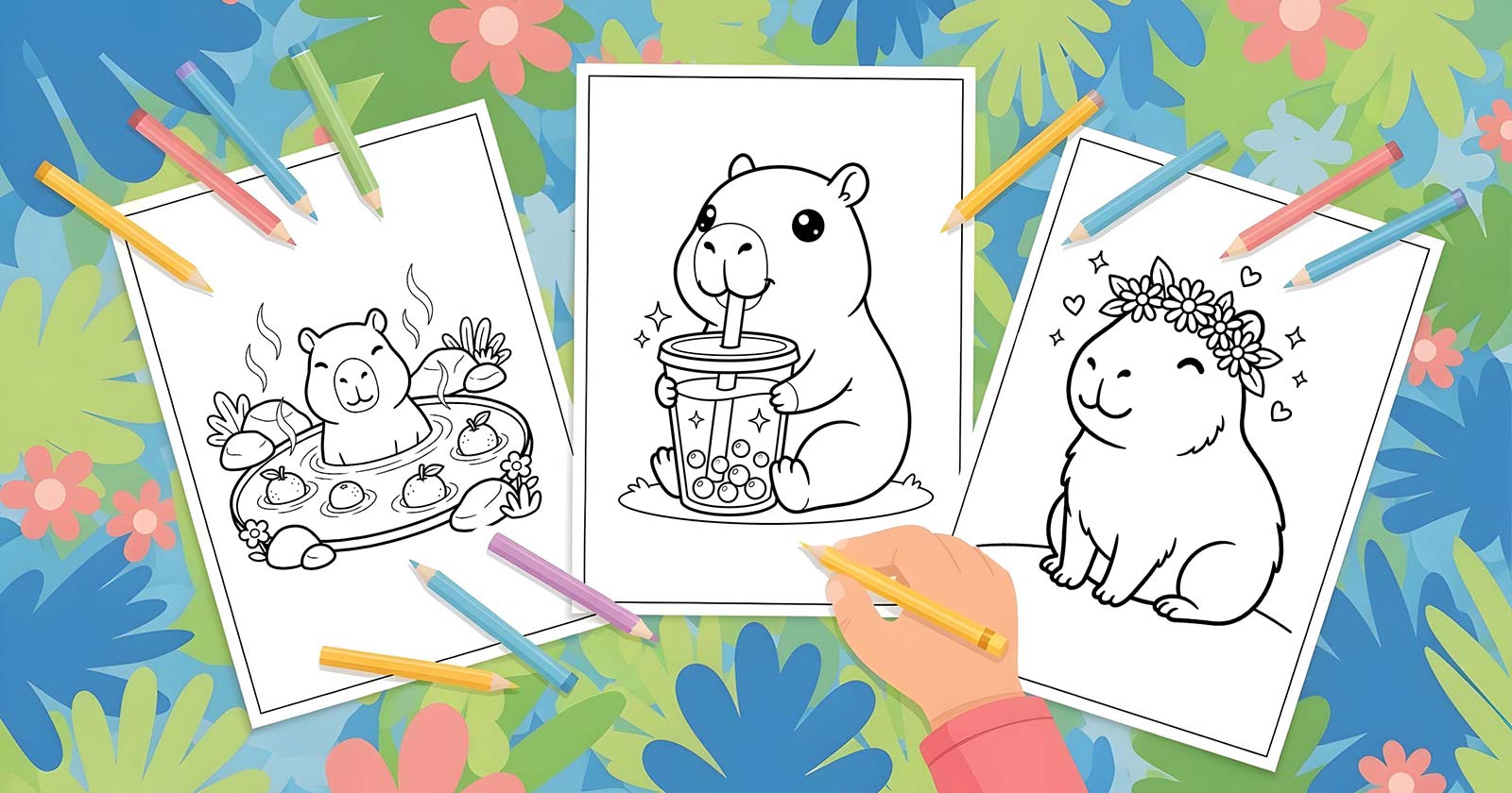 Printable Coloring Pages for Capybara