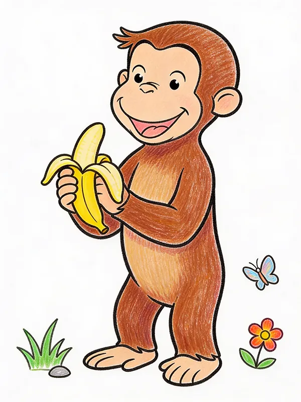 Curious George Coloring Pages