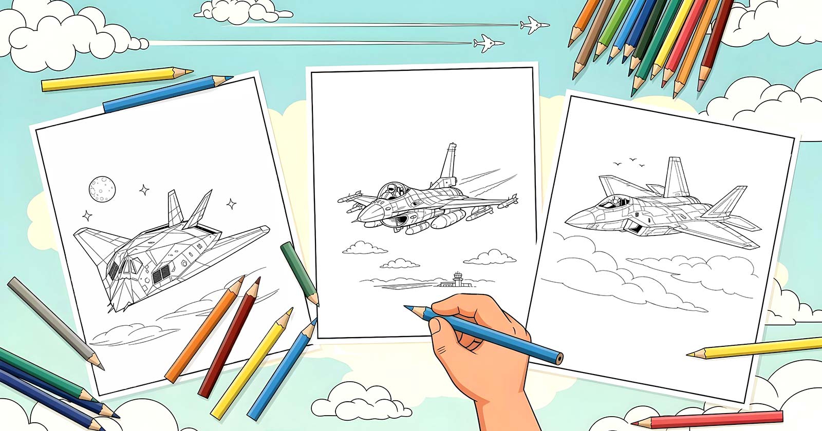 Printable Coloring Pages for Jets