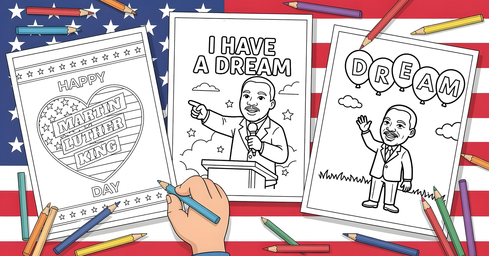 Printable Coloring Pages for Martin Luther King Jr. Day