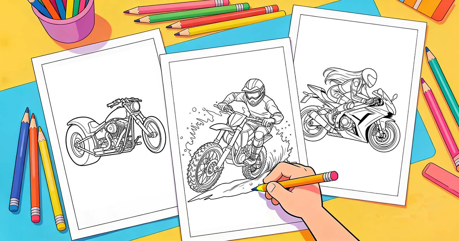 Printable Coloring Pages for Motorcycle