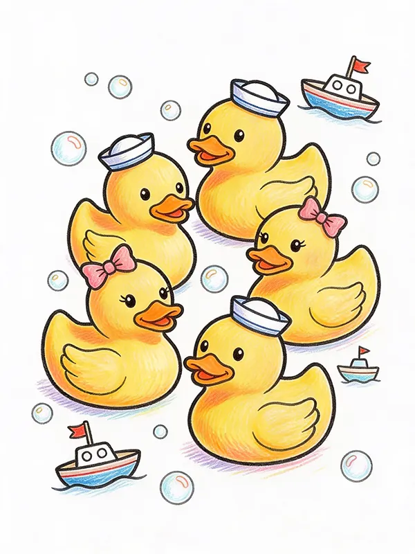 Rubber Duck Coloring Pages
