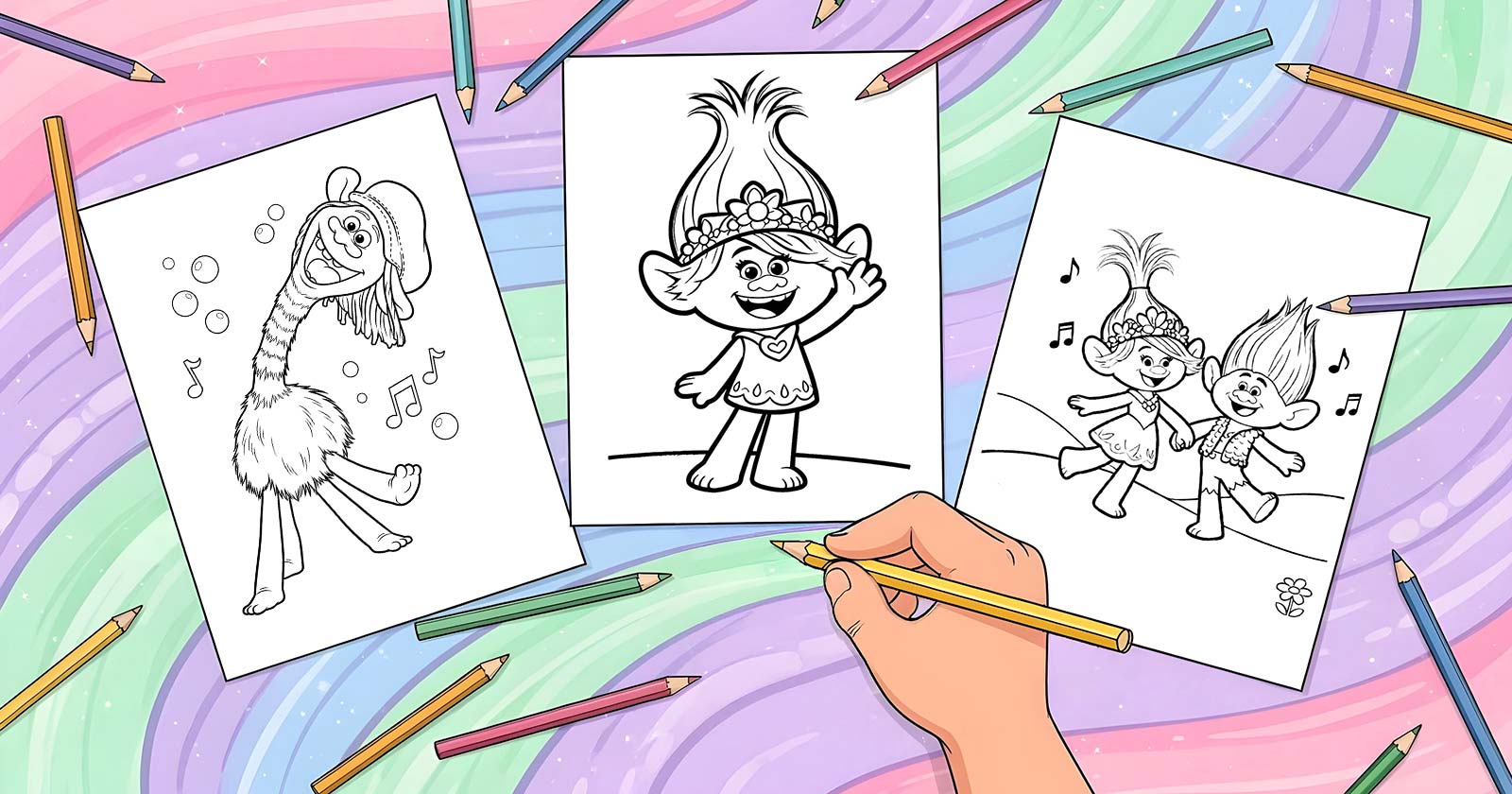 Printable Coloring Pages for Trolls