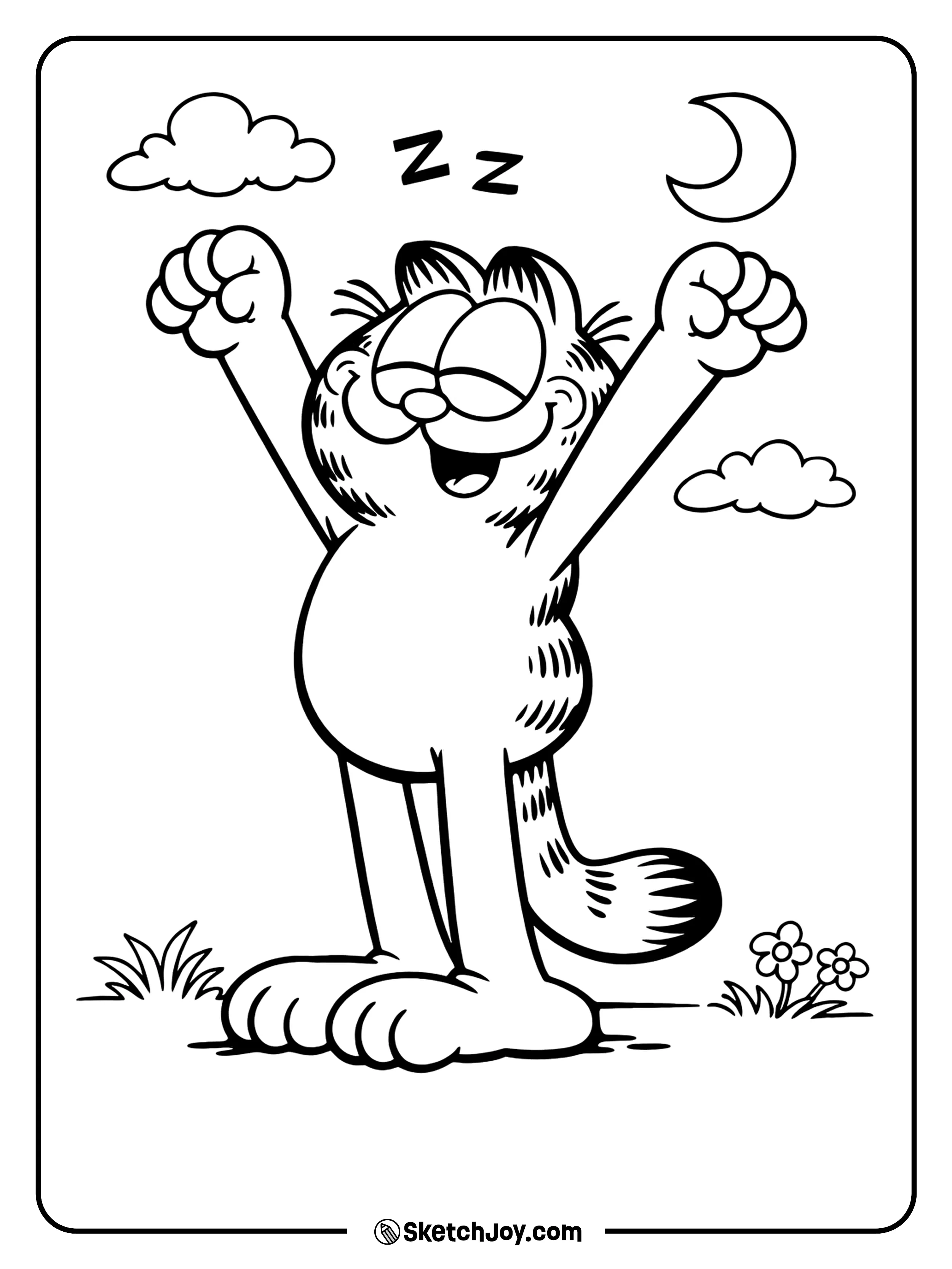 He stretches like he just woke up from a long nap.