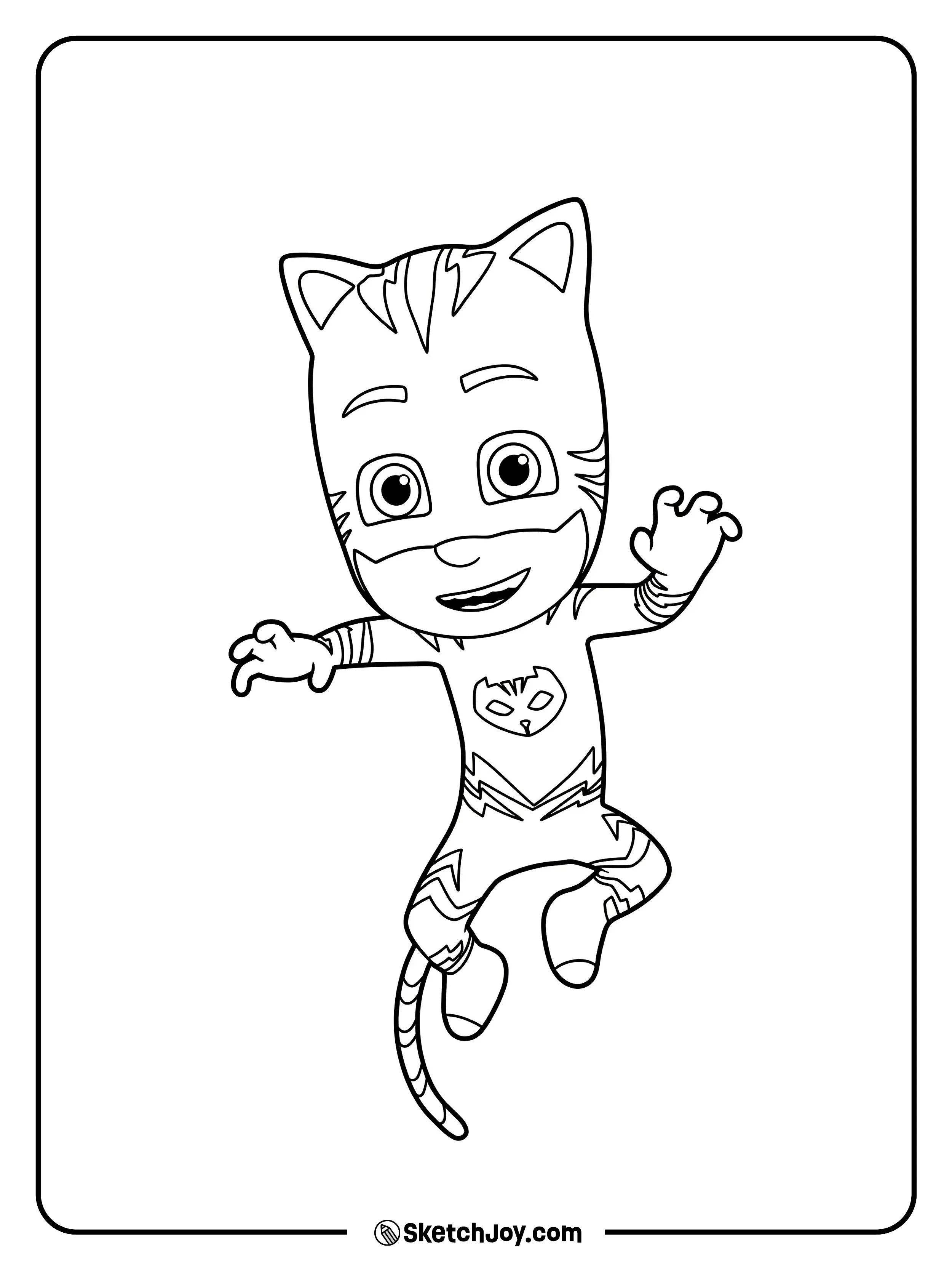 Catboy leaps forward with a big smile and claws up.