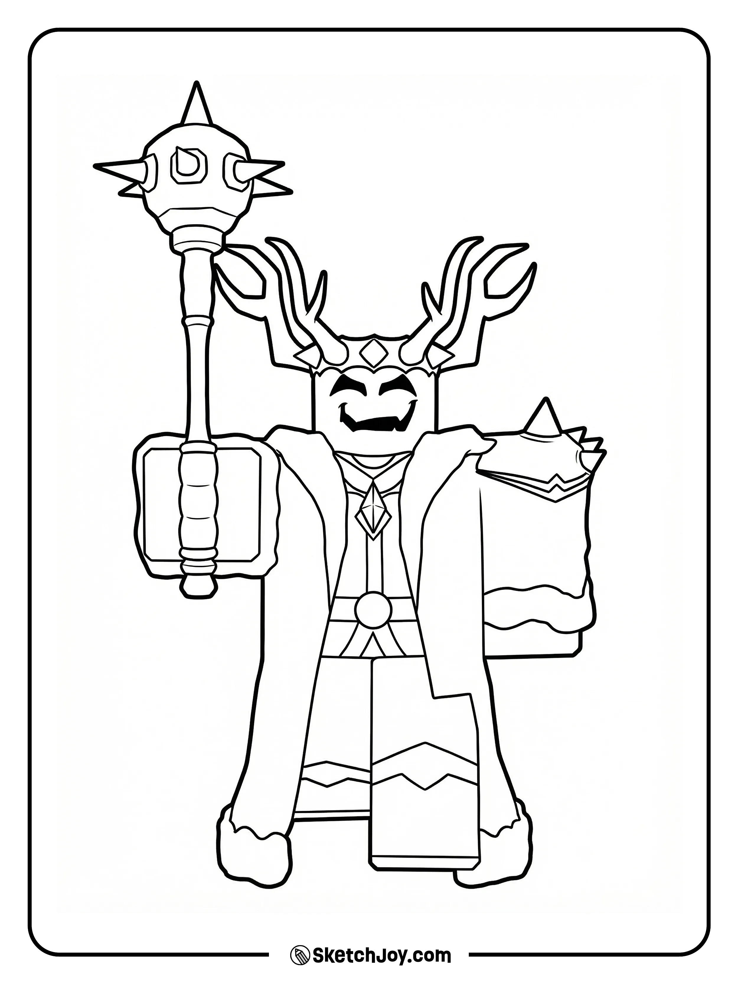 The Cultist King stands proud with a spiked staff and royal cloak.