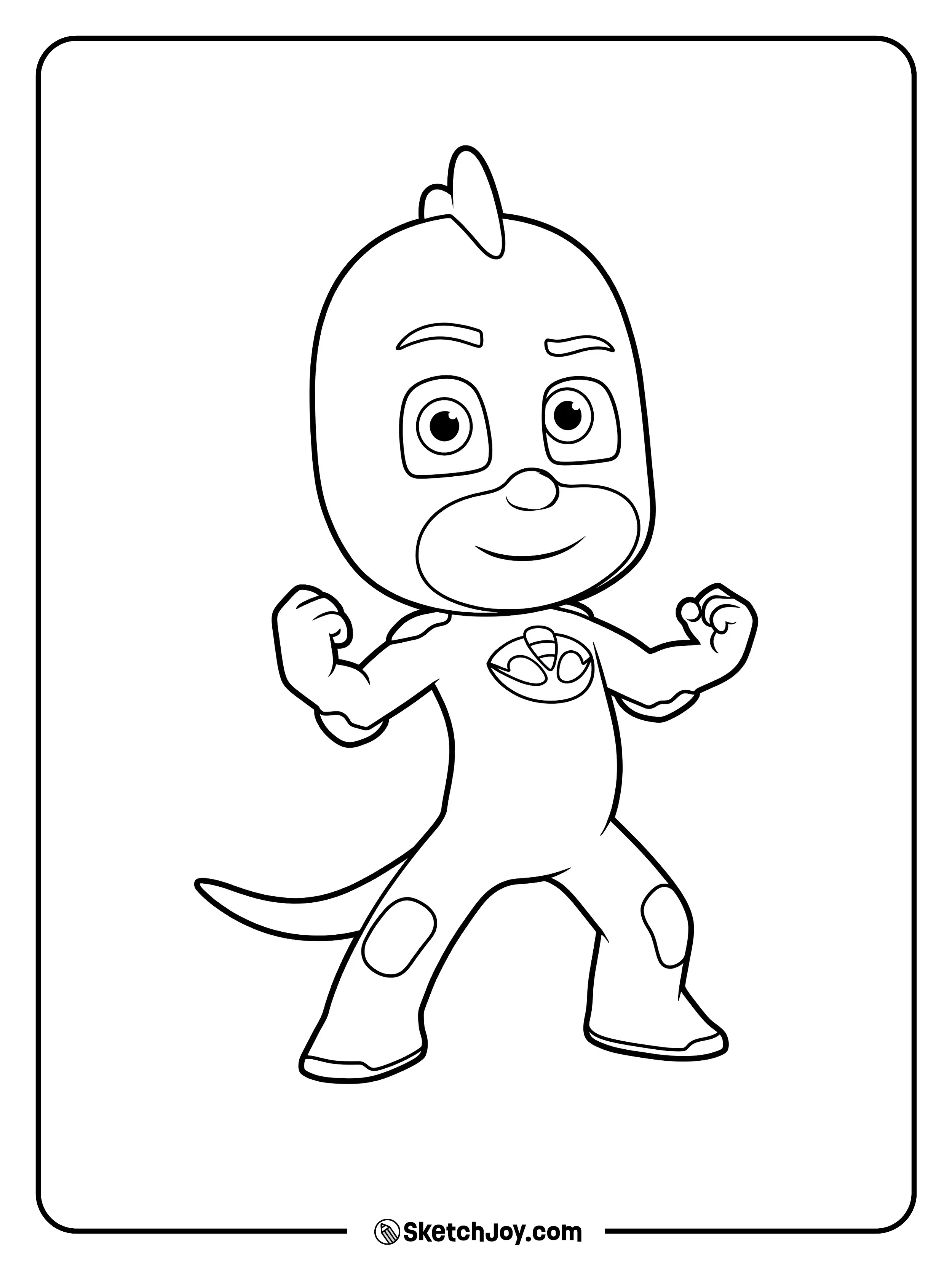 Gekko stands tall with both fists up and ready.