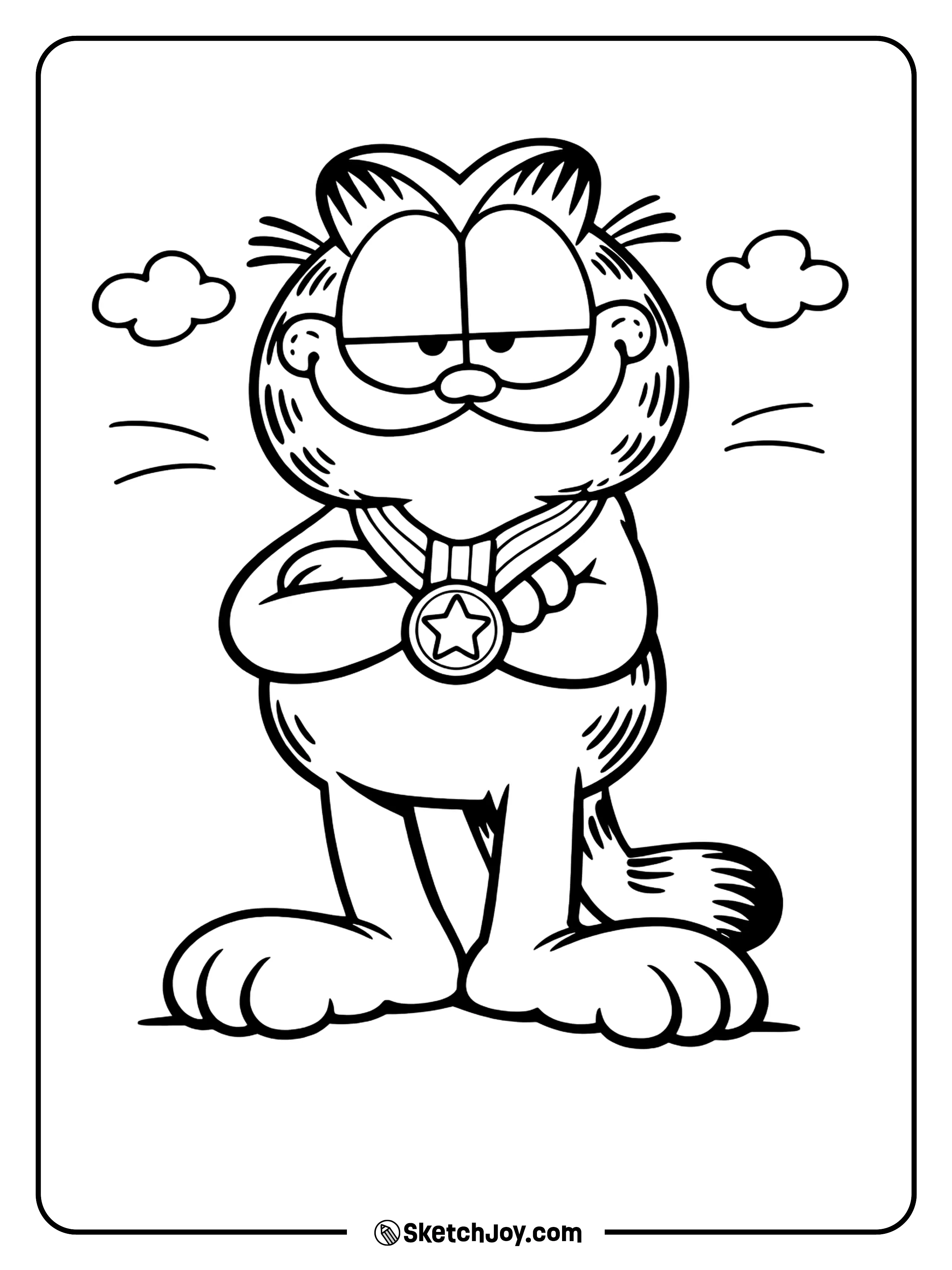 He holds a tiny medal like he worked hard (but didn’t).