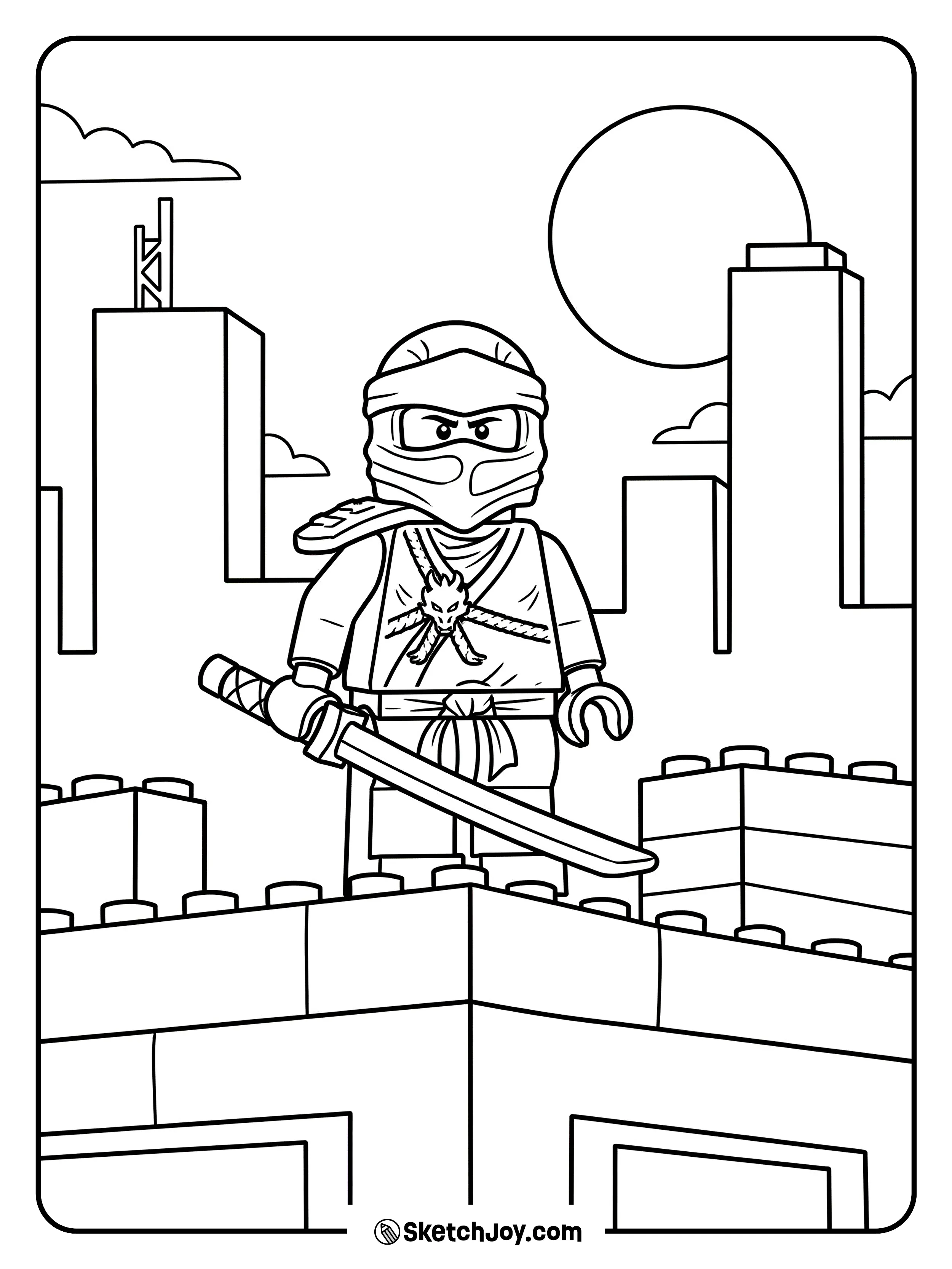 Lloyd stands on a rooftop with a simple skyline behind him.
