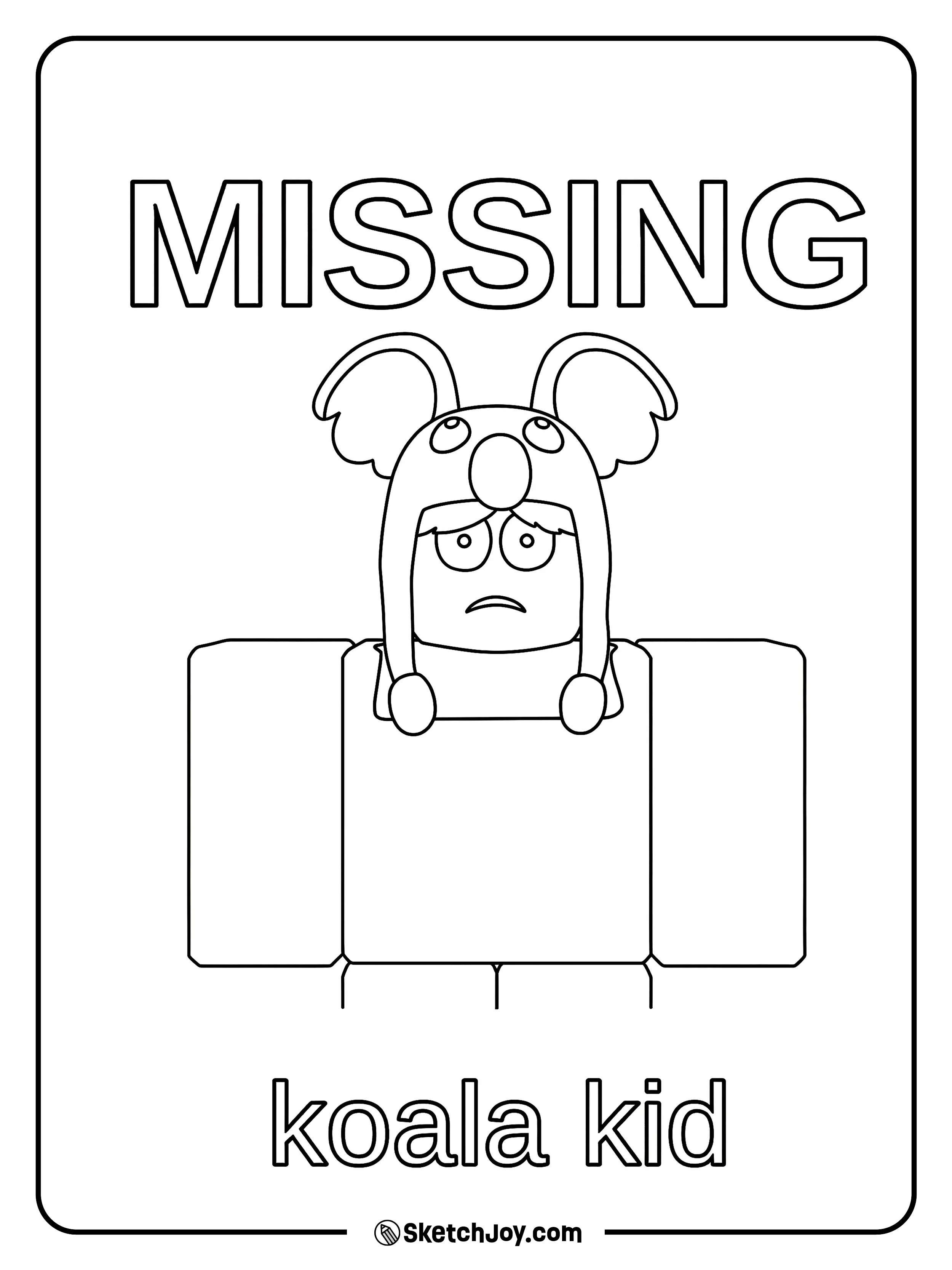 A missing poster shows the Koala Kid looking worried.