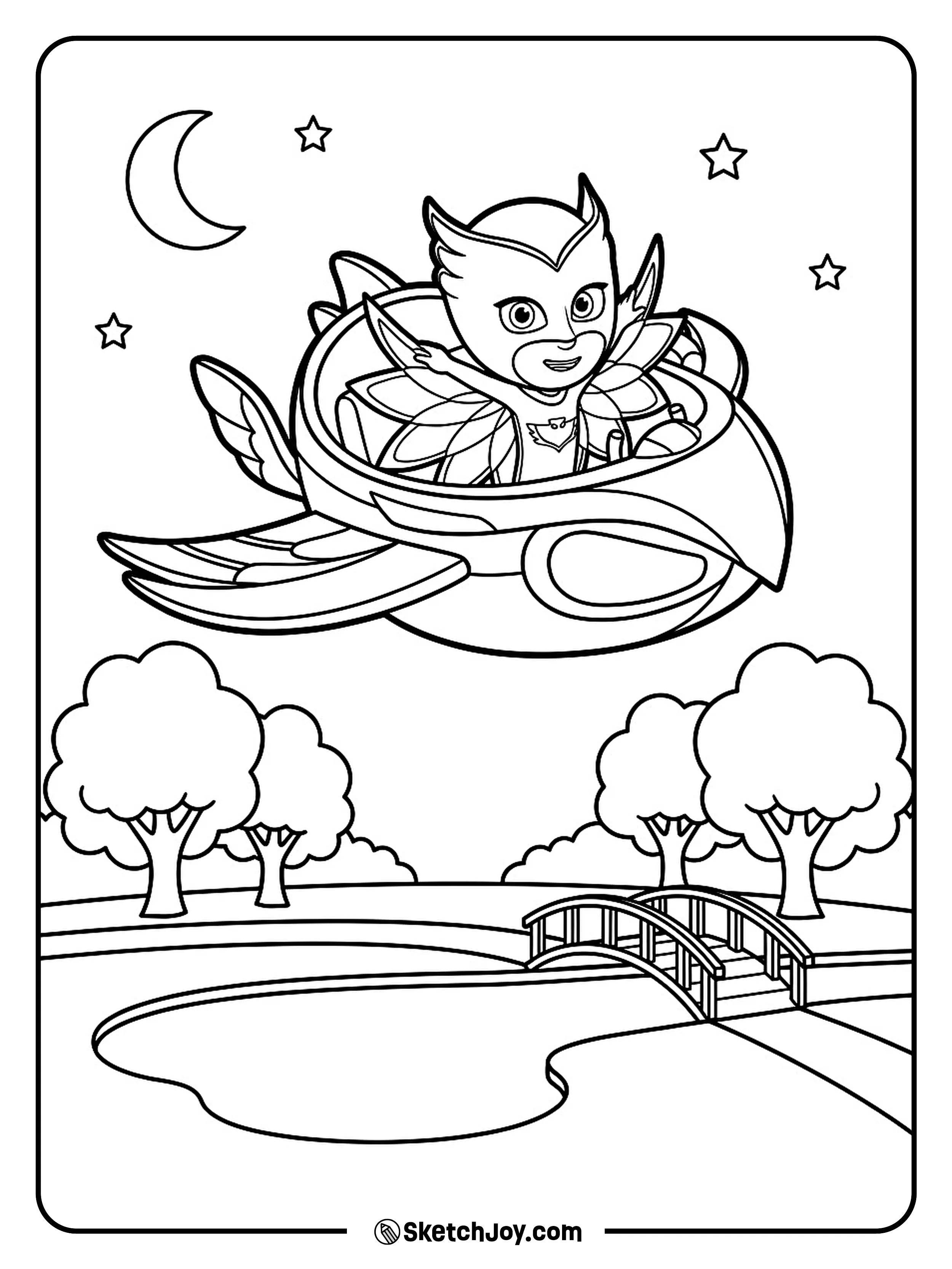 Owlette swoops in to spot trouble from above.