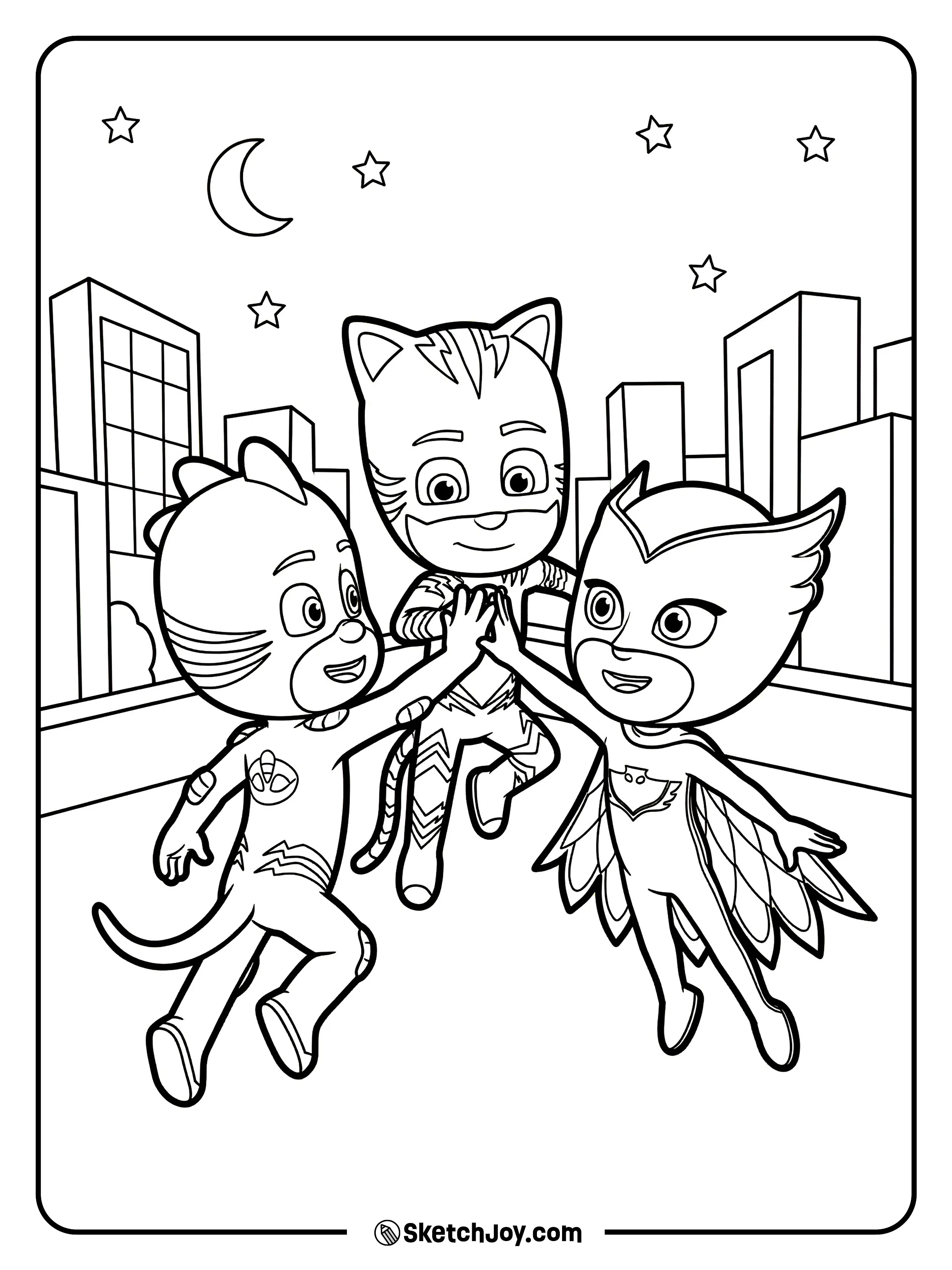 The team shares a big high-five after a win.