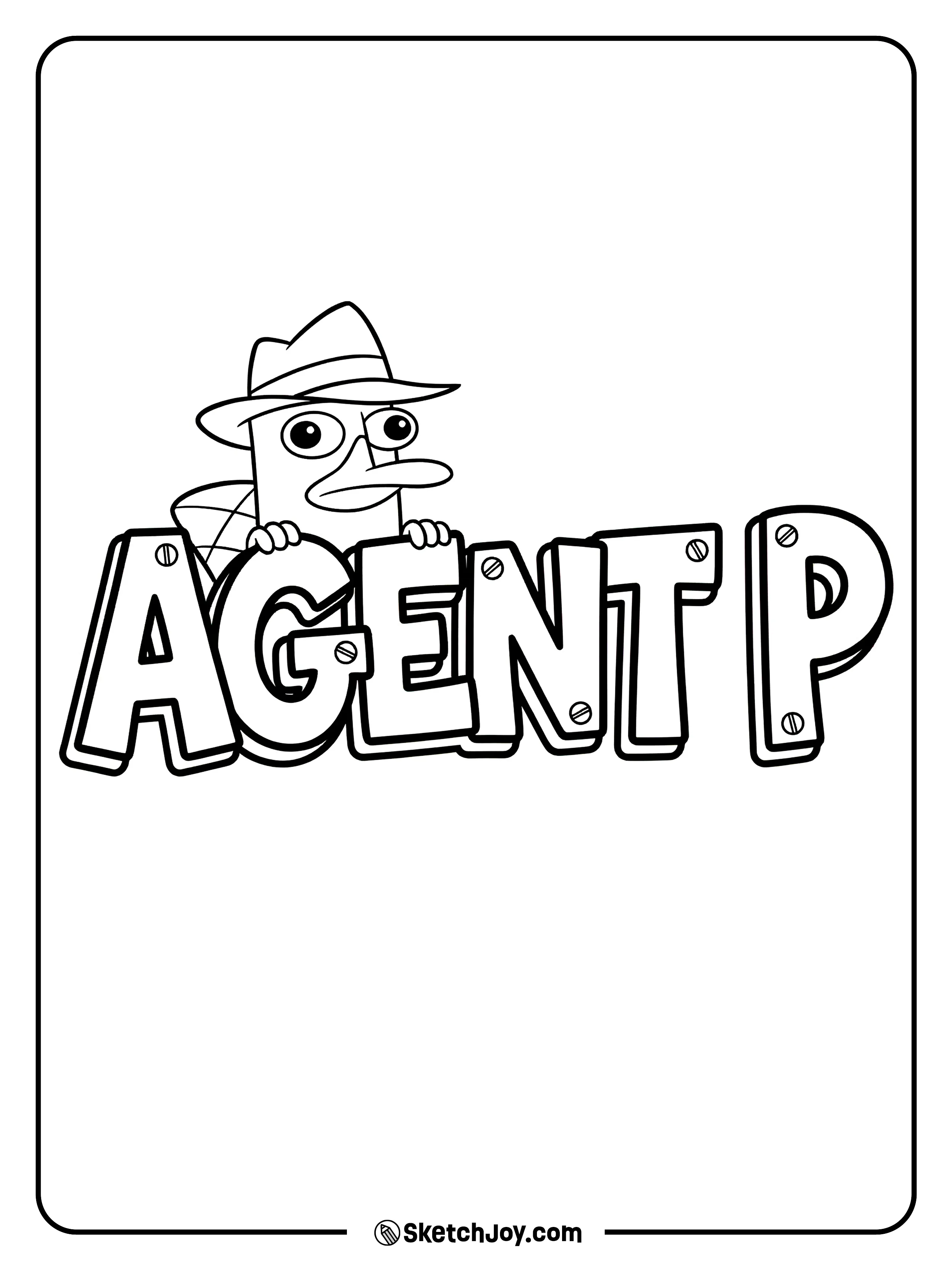 Perry peeks over the title letters like a sneaky spy.